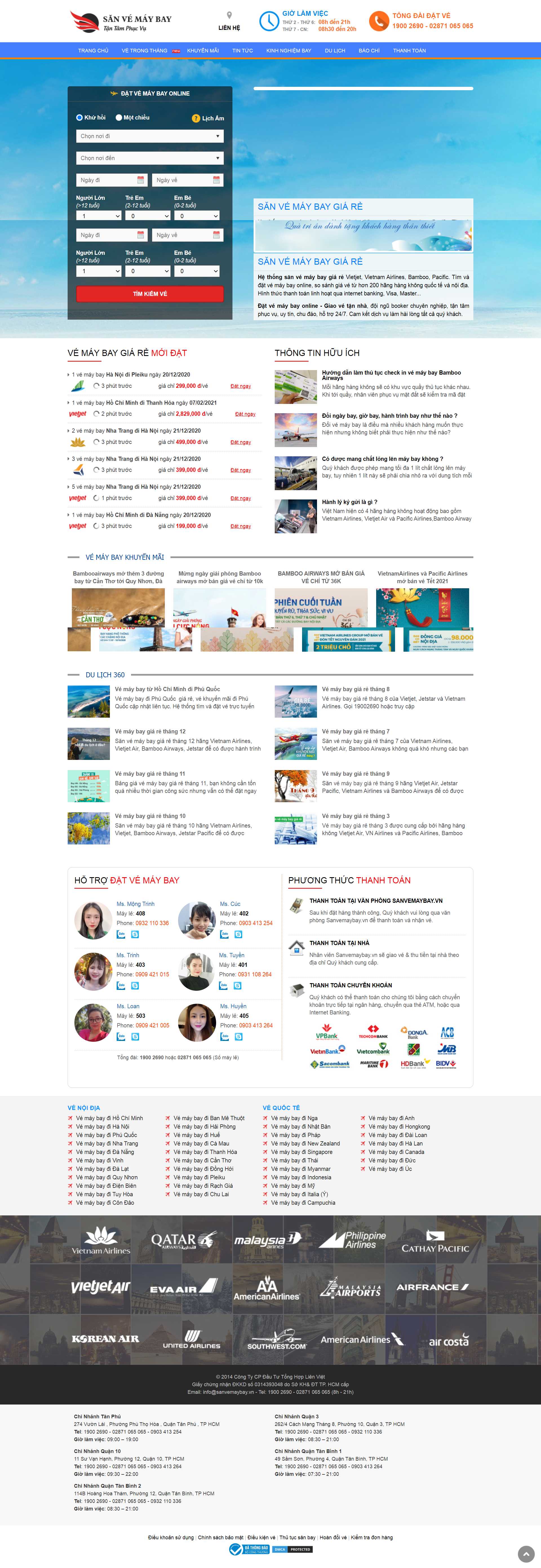 Thiết kế Website Web bán vé máy bay - sanvemaybayvn