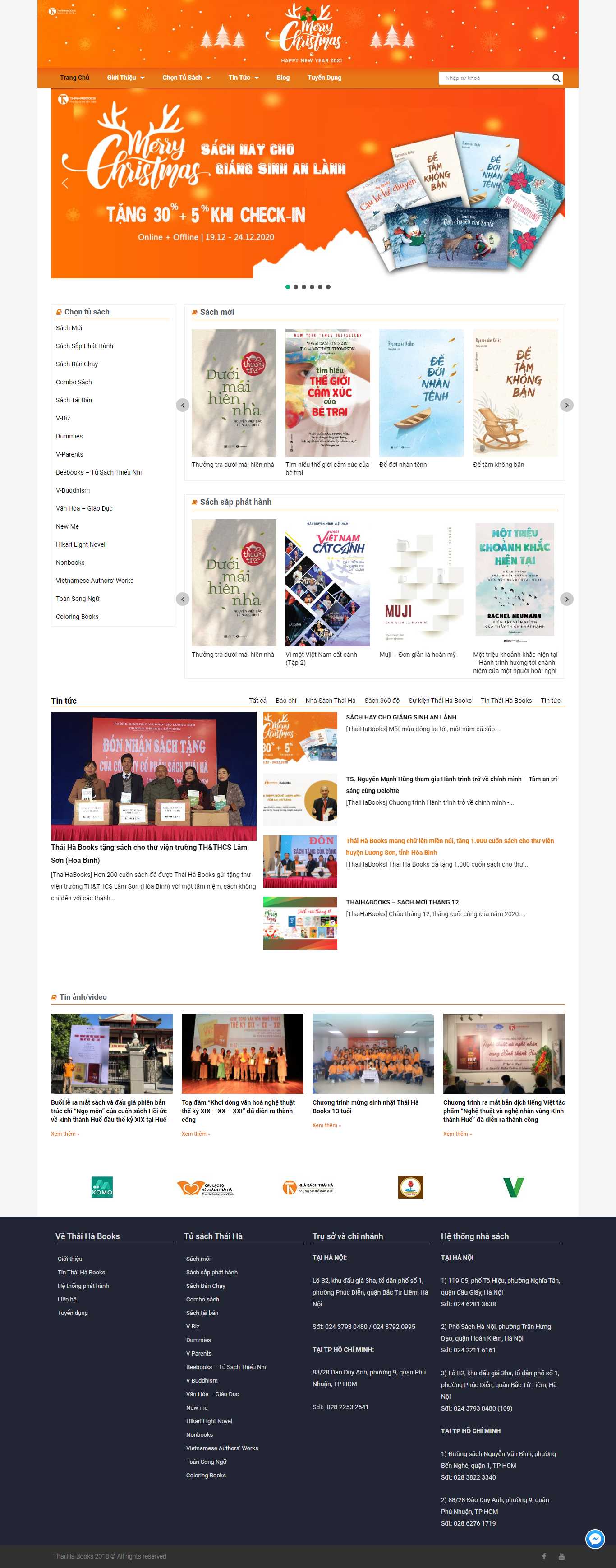 Thiết kế Website Web nhà sách - thaihabookscom
