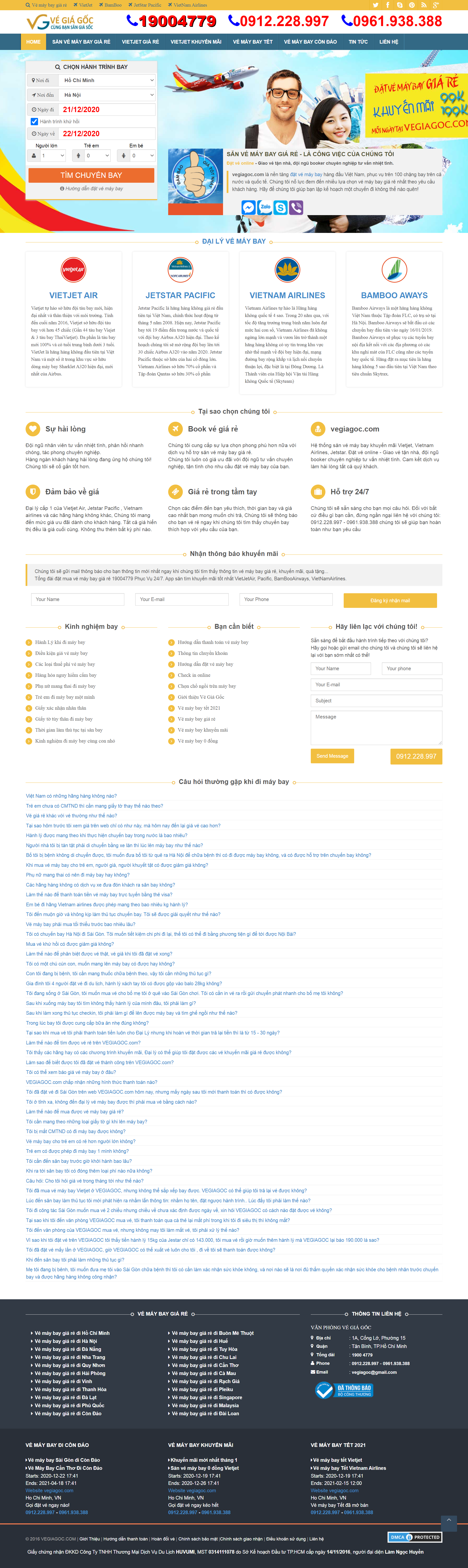 Thiết kế Website Web bán vé máy bay - vegiagoccom