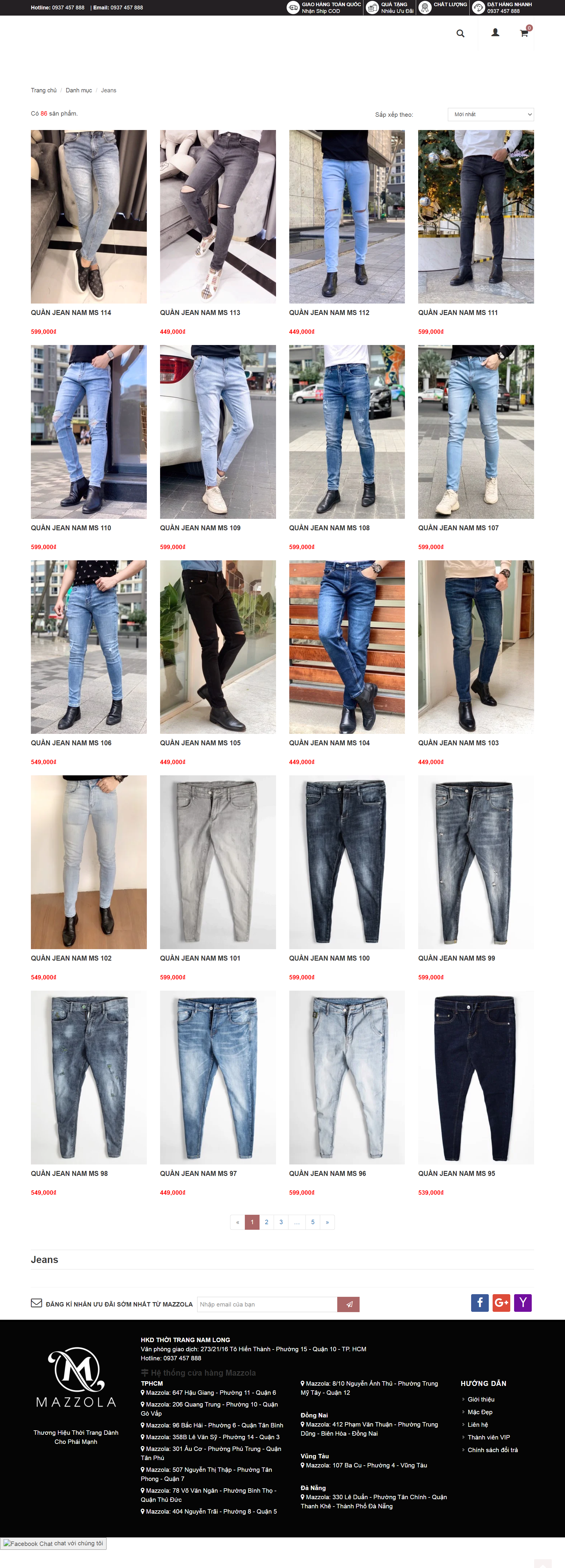 Thiết kế Website Web bán quần áo - mazzolavn