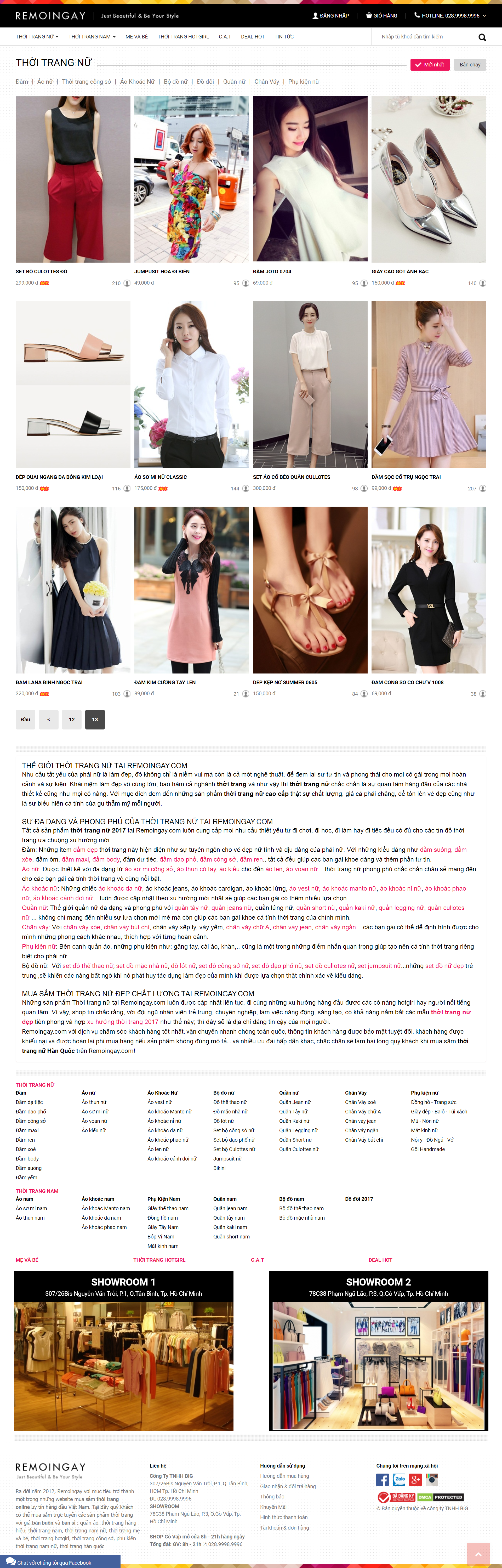 Thiết kế Website Web bán quần áo - wwwremoingaycom