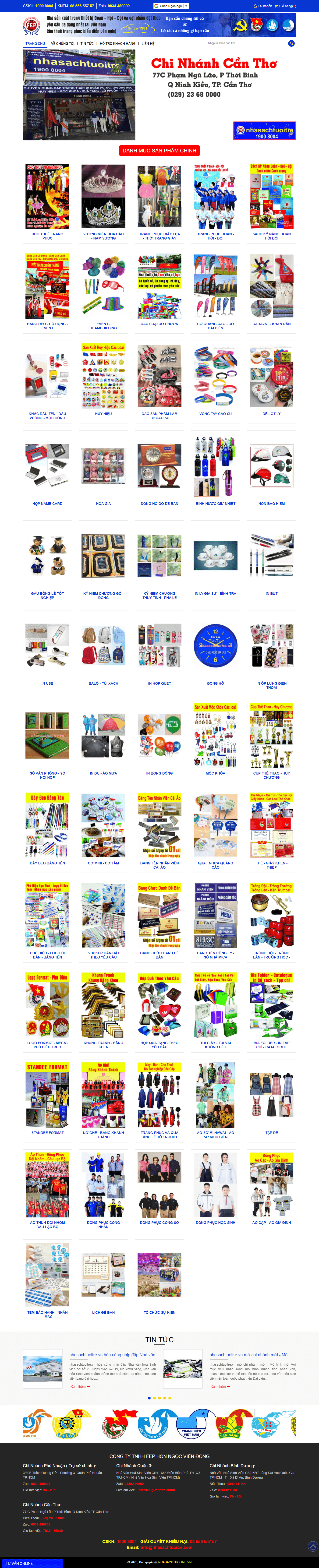 Thiết kế Website Web nhà sách - nhasachtuoitrevn