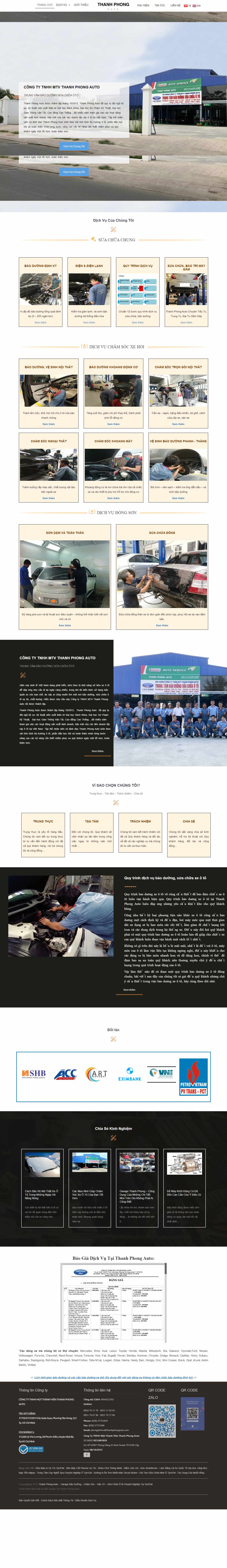 Thiết kế Website web dịch vụ chăm sóc ô tô - thanhphongautocom