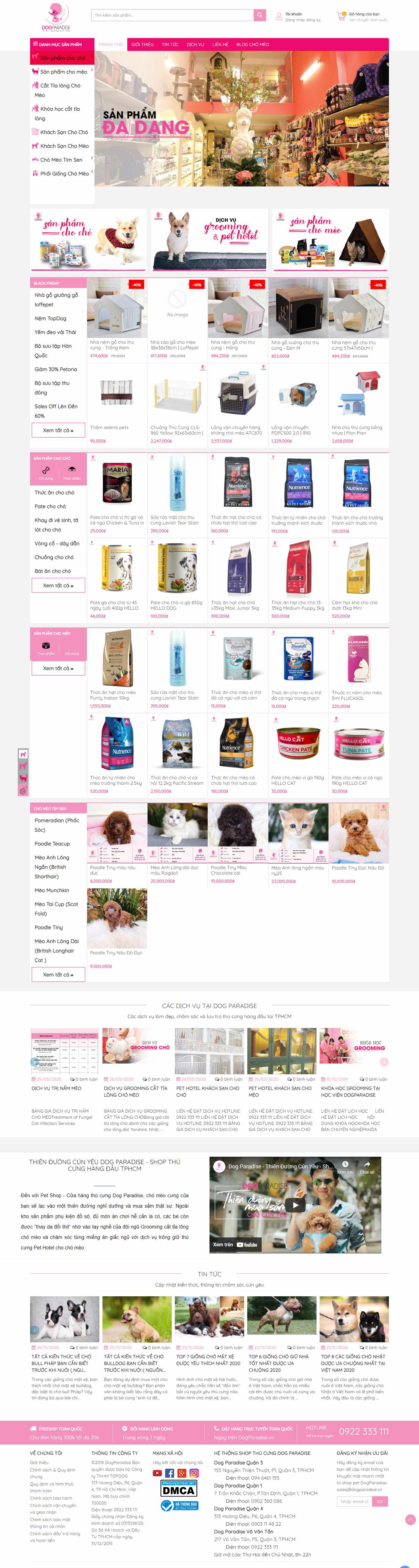 [petmart] Thiết kế Website web chăm sóc thú cưng - dogparadisevn