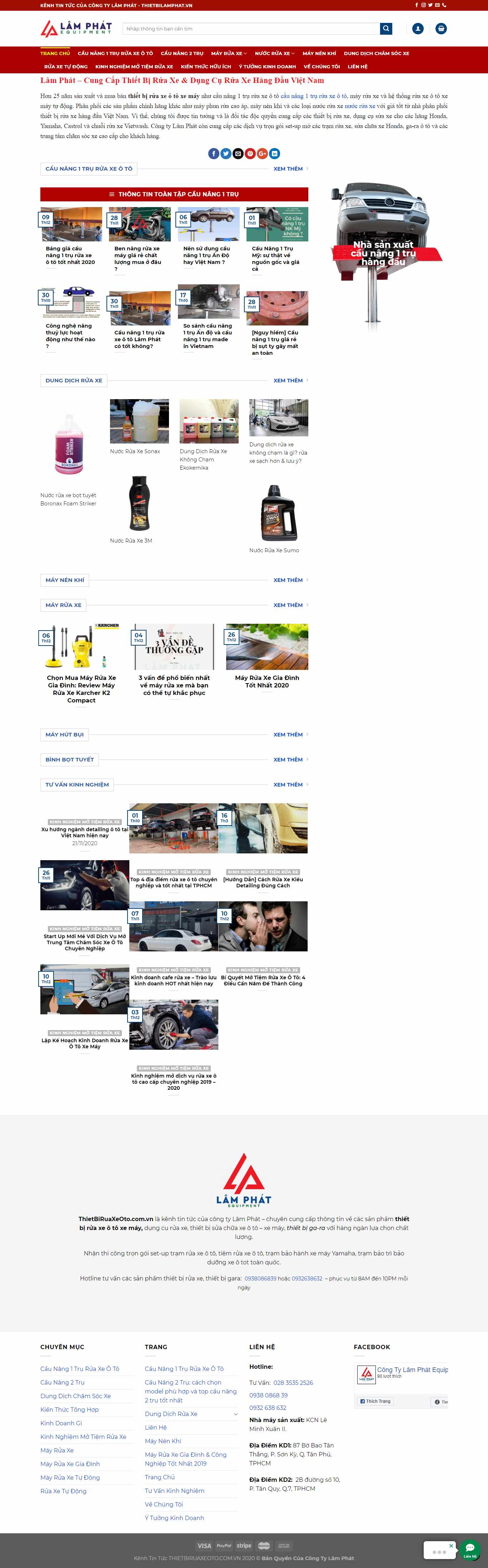Thiết kế Website web dịch vụ chăm sóc ô tô - thietbiruaxeotocomvn
