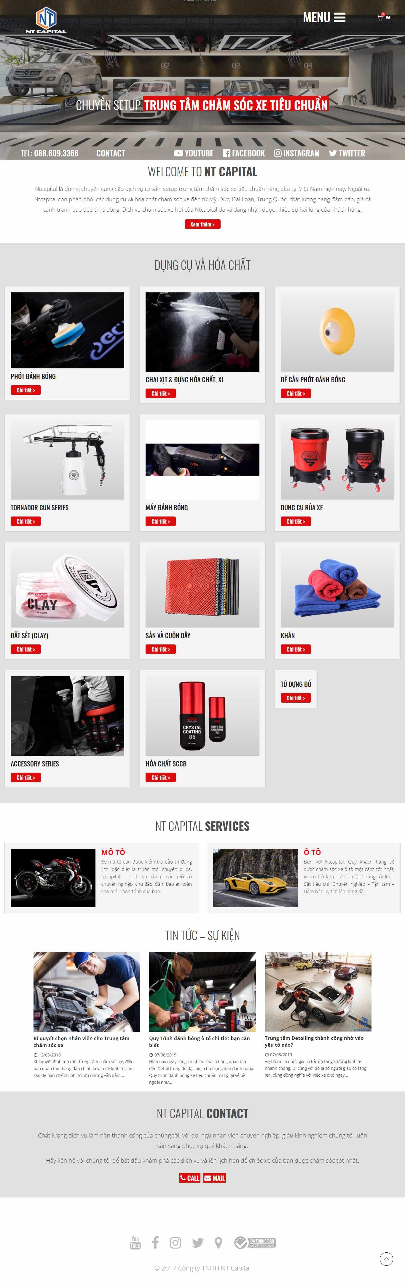 Thiết kế Website web dịch vụ chăm sóc ô tô - ntcapitalvn