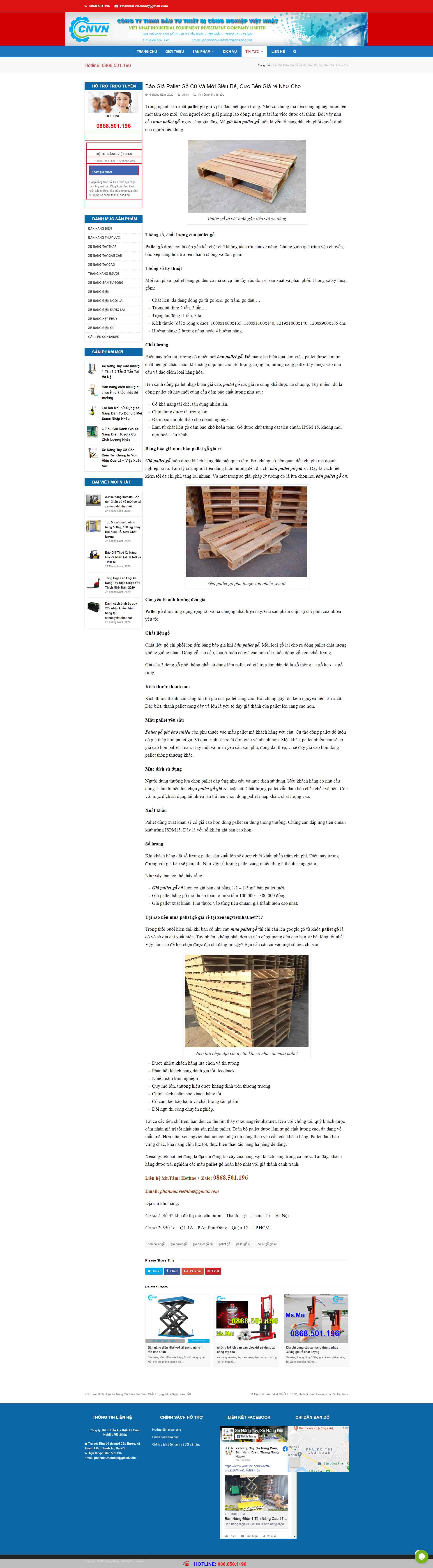 Thiết kế Website web pallet gỗ - xenangvietnhatnet