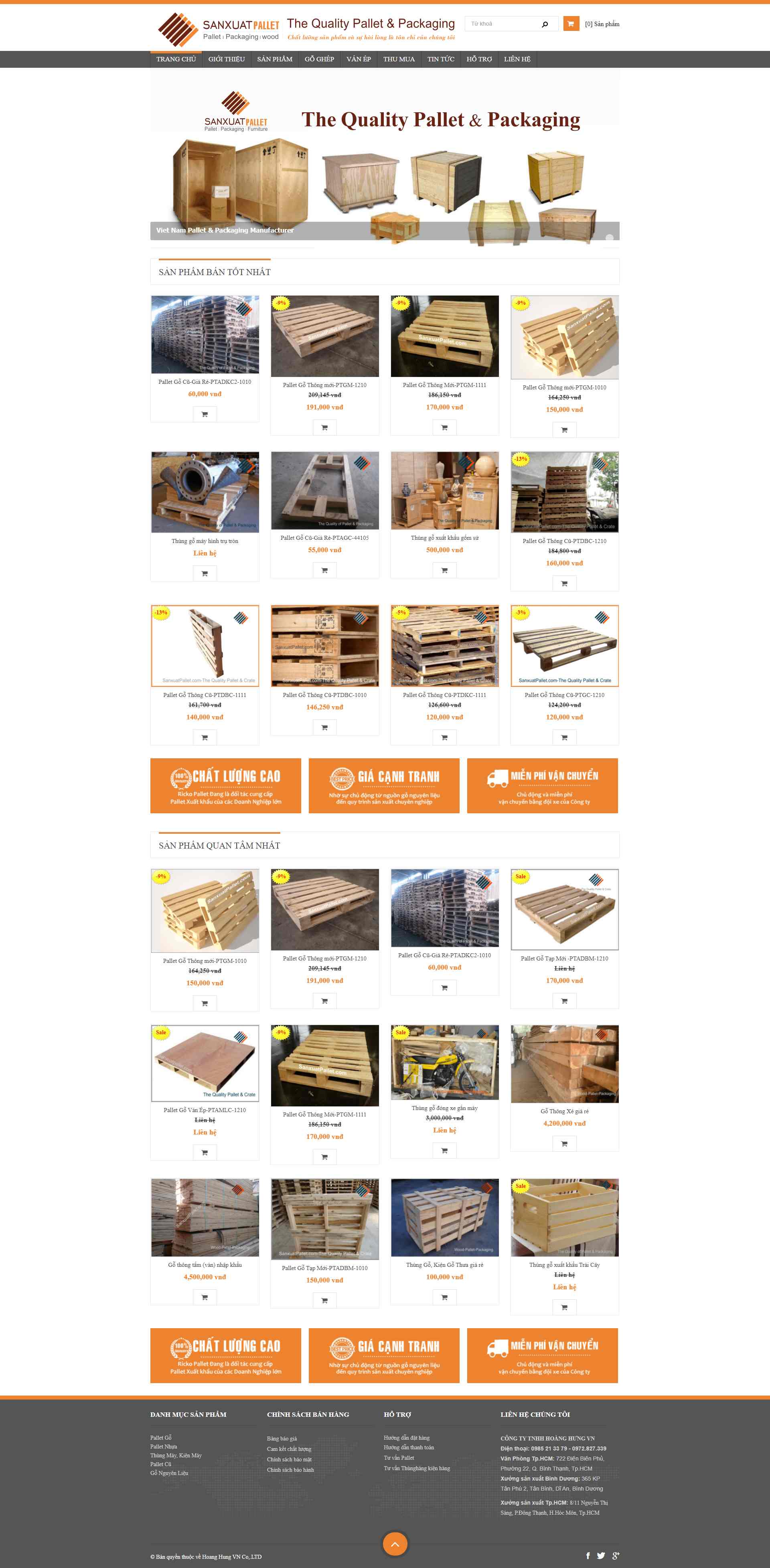 Thiết kế Website web pallet gỗ - sanxuatpalletcom