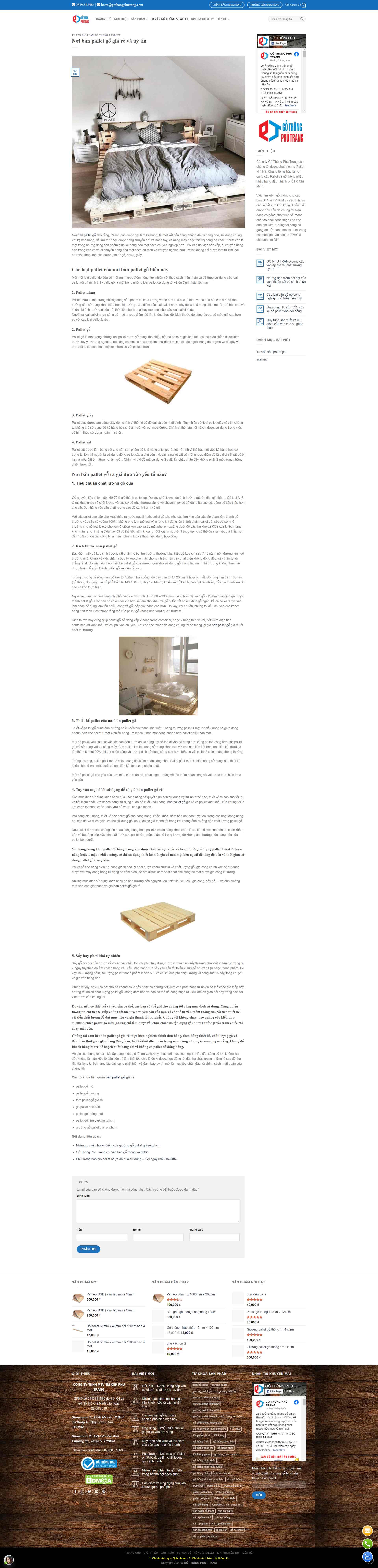 Thiết kế Website web pallet gỗ - wwwgothongphutrangcom