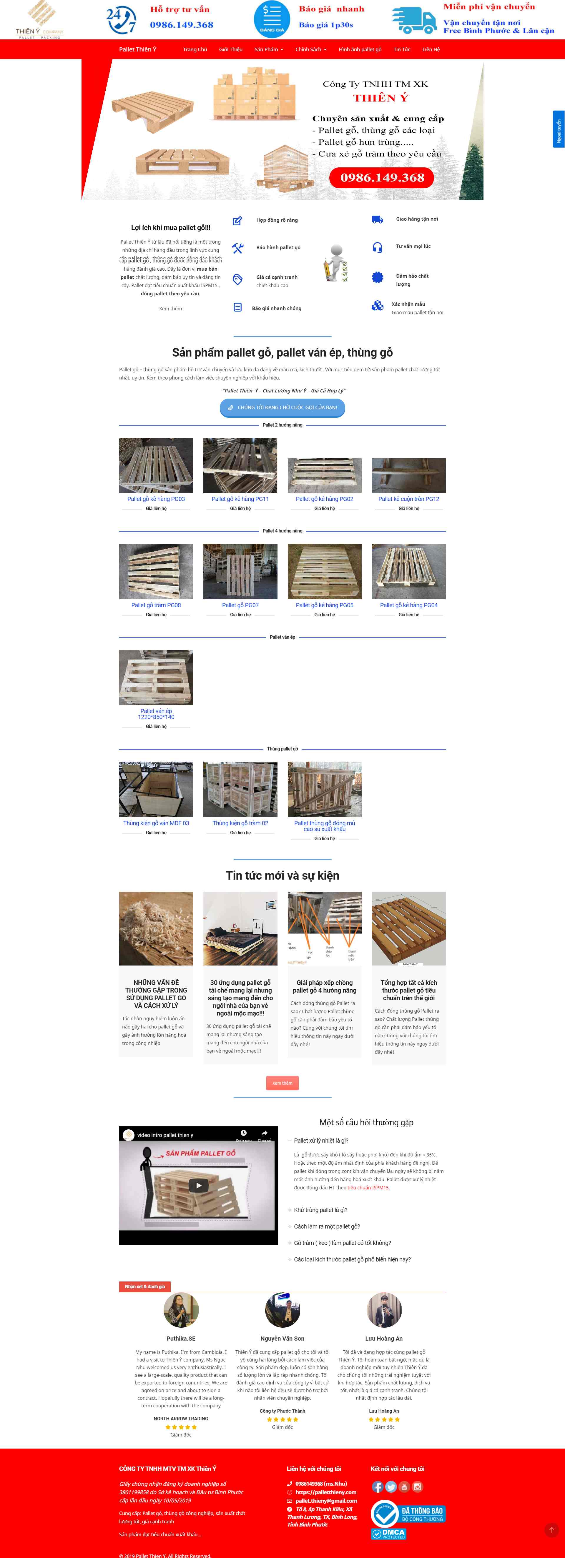 Thiết kế Website web pallet gỗ - palletthienycom