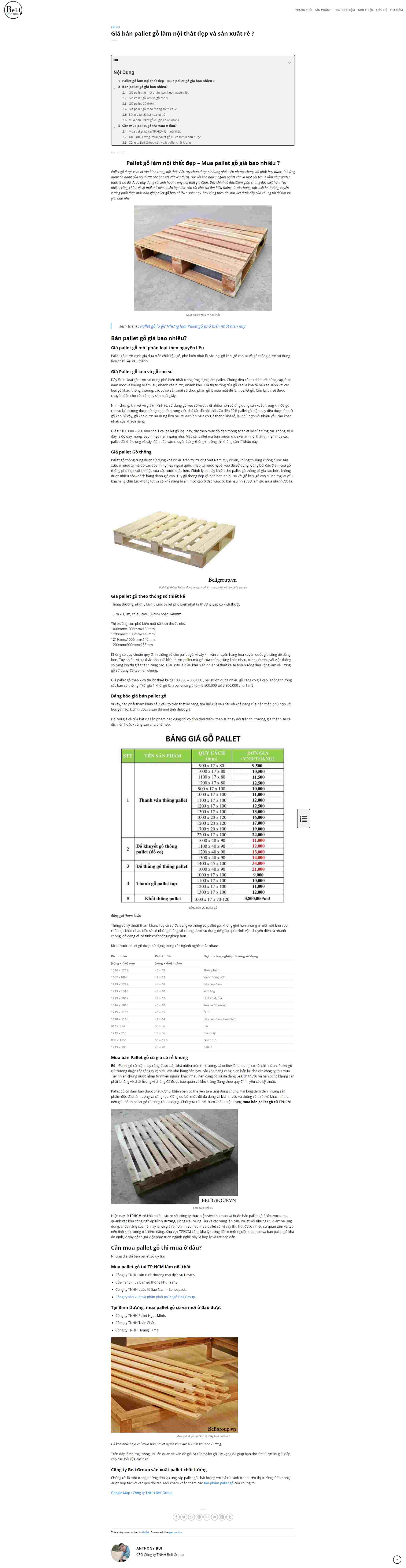 Thiết kế Website web pallet gỗ - beligroupvn