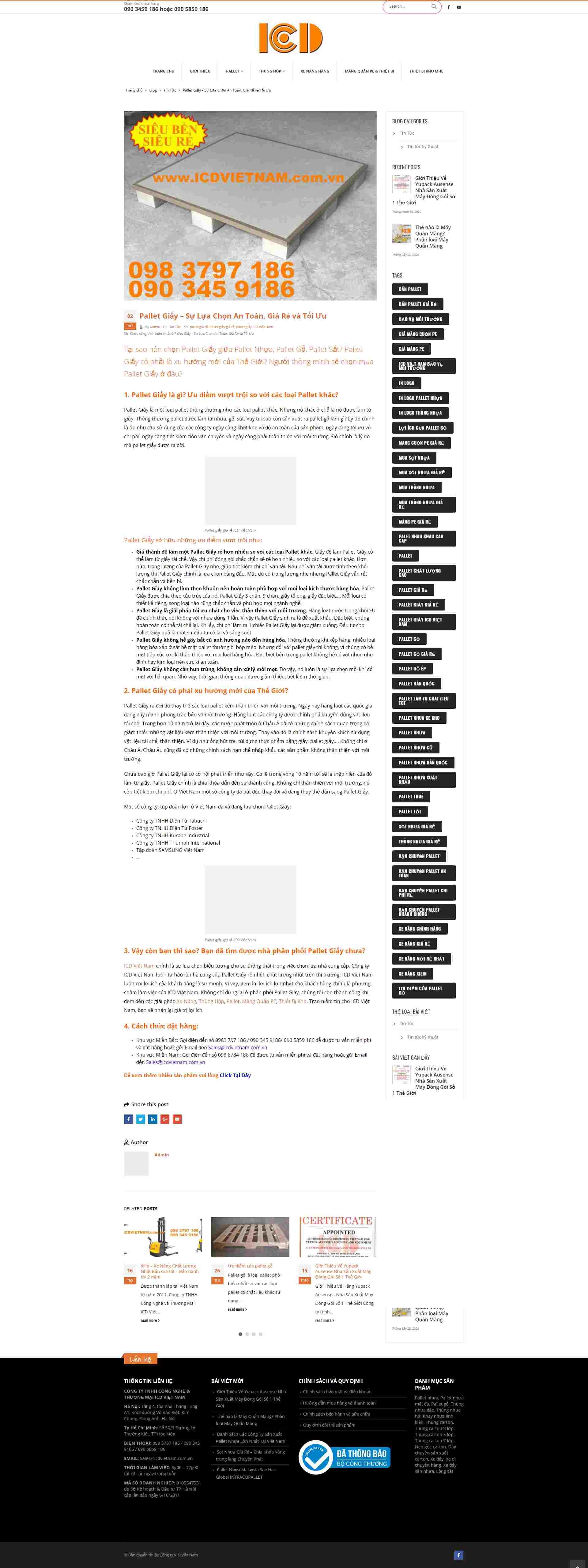 Thiết kế Website web pallet giấy - icdvietnamcomvn