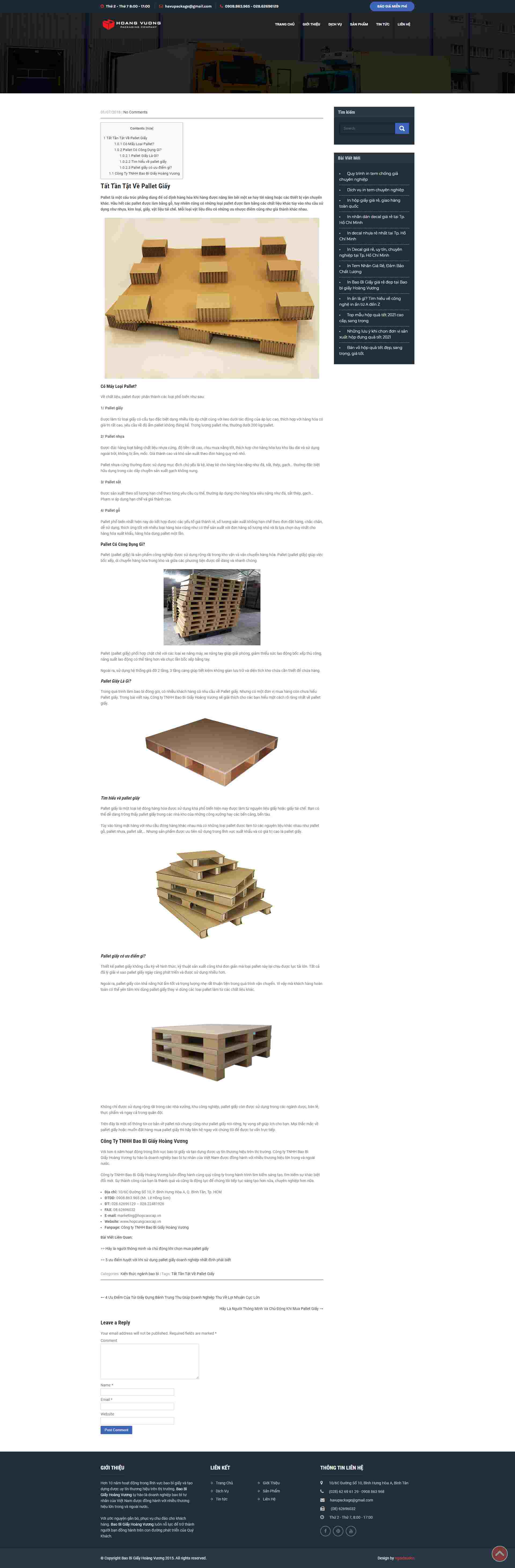 Thiết kế Website web pallet giấy - hopcungcaocapvn