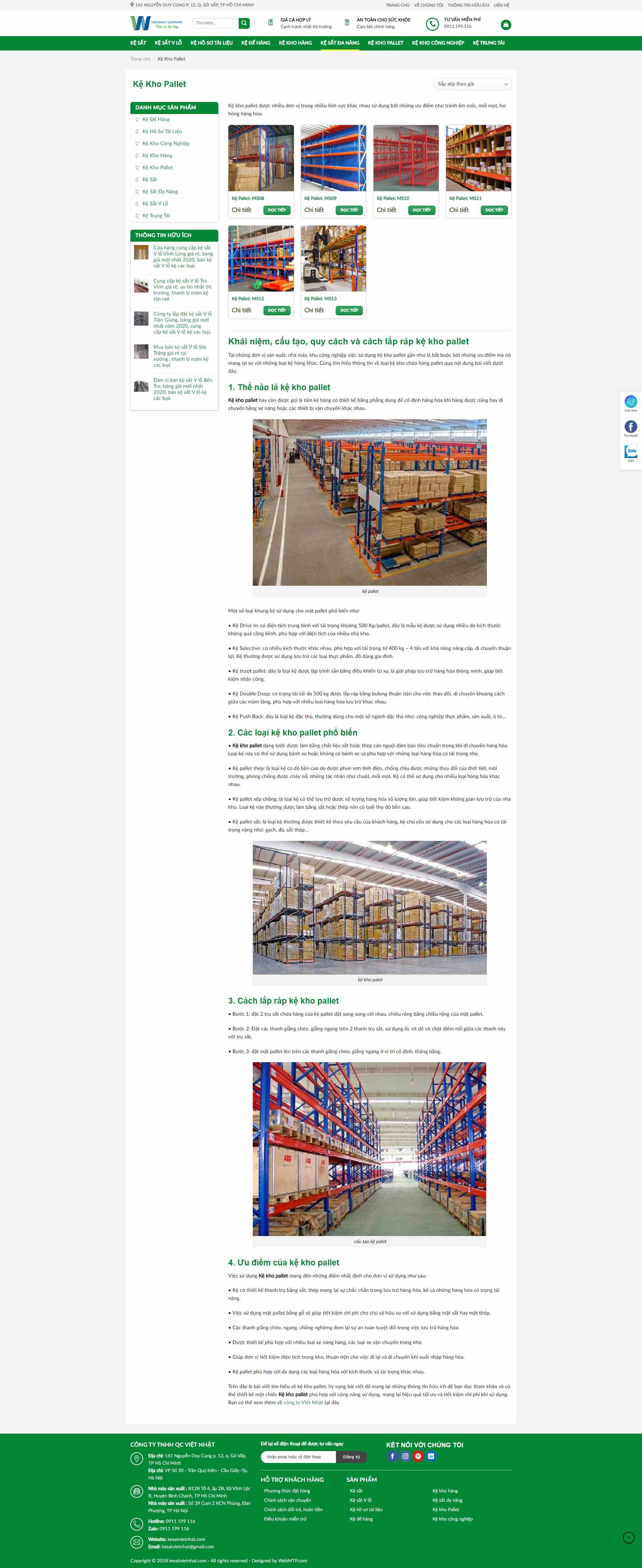 Thiết kế Website web kệ pallet - kesatvietnhatcom