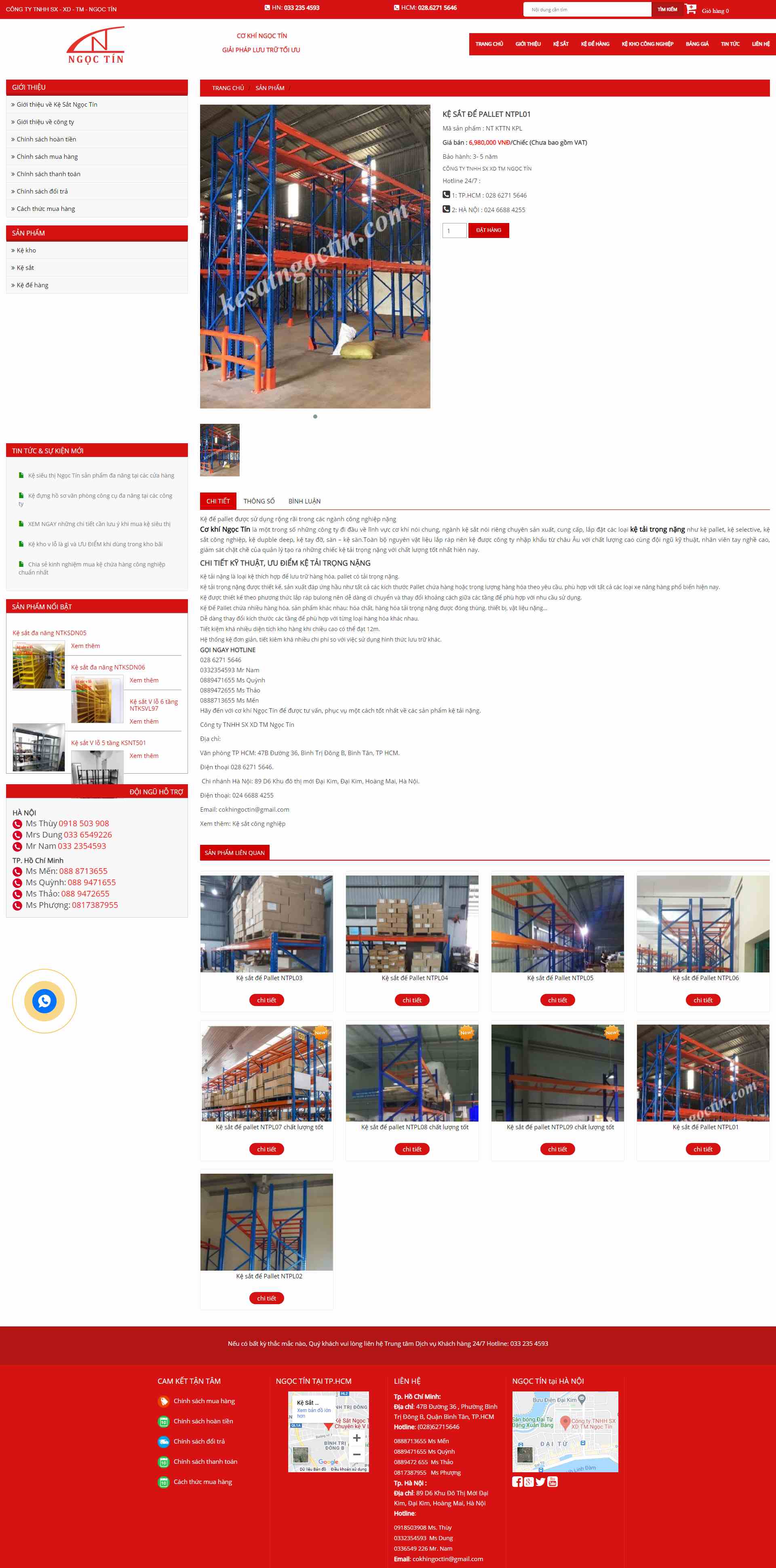 Thiết kế Website web kệ pallet - kesatngoctincom
