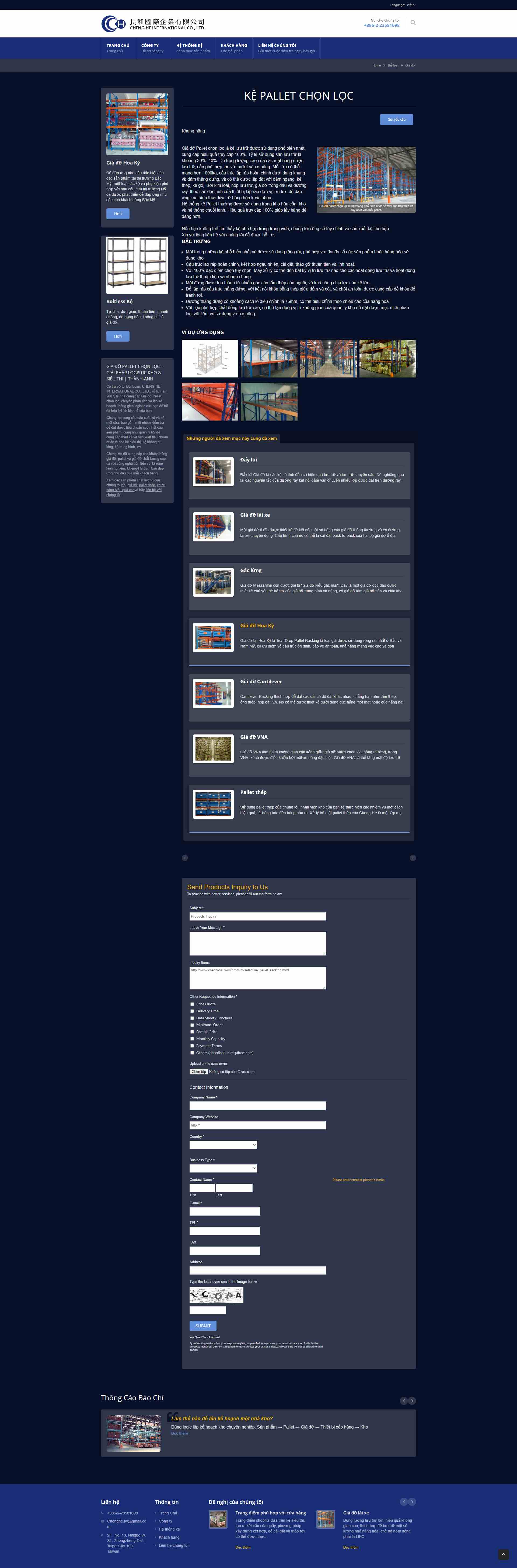 Thiết kế Website web kệ pallet - wwwcheng-hetw