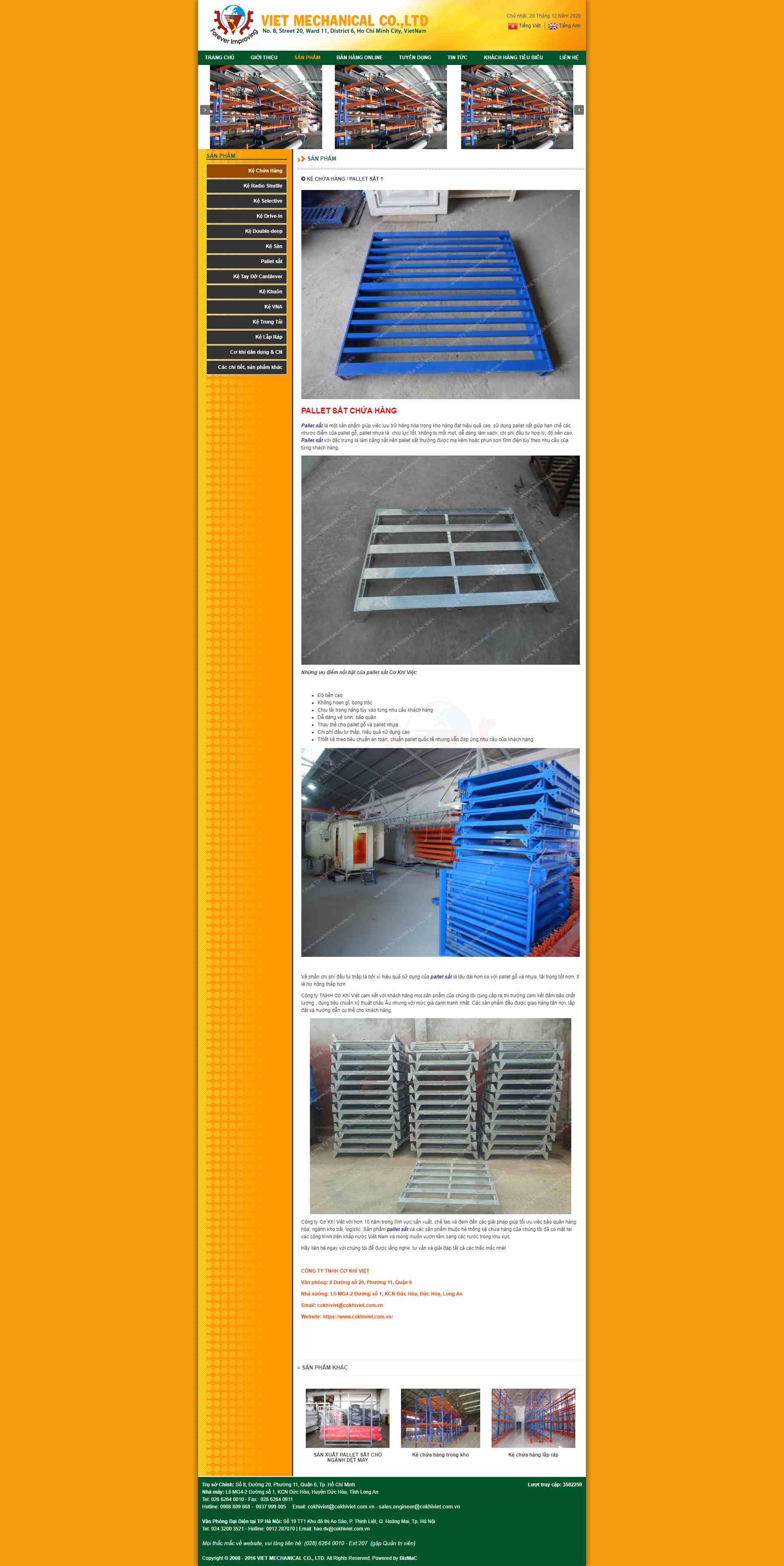 Thiết kế Website web kệ pallet - wwwcokhivietcomvn