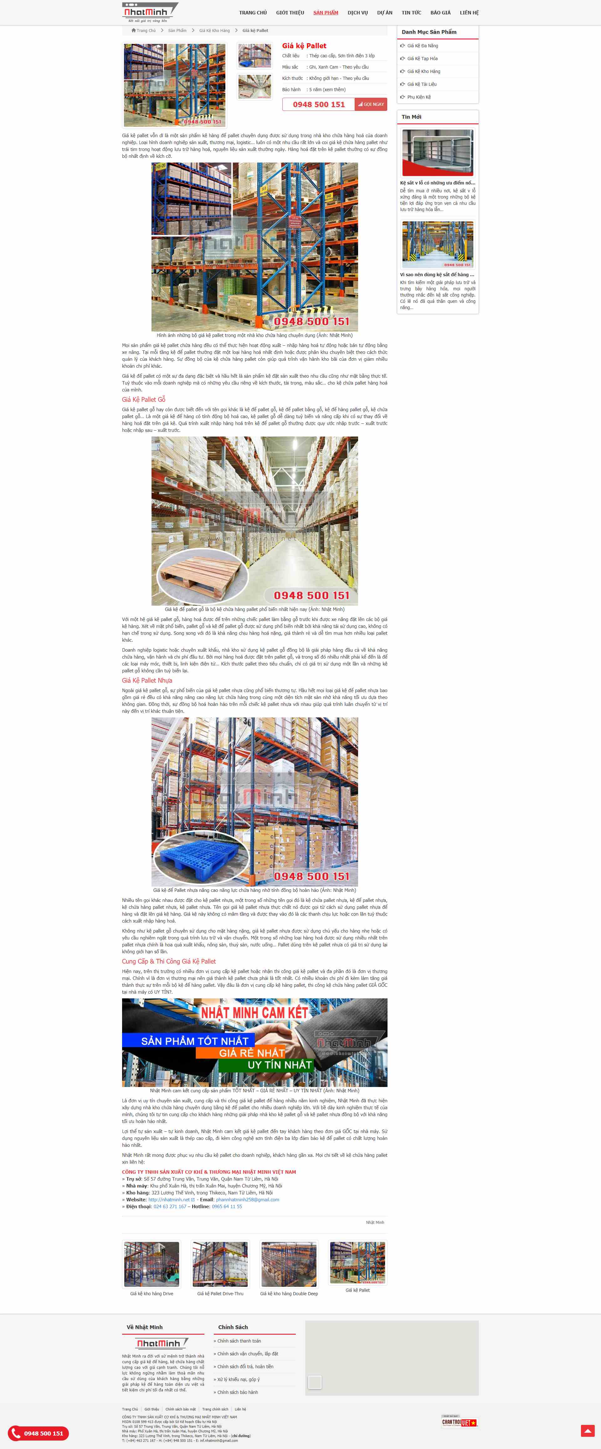 Thiết kế Website web kệ pallet - nhatminhnet
