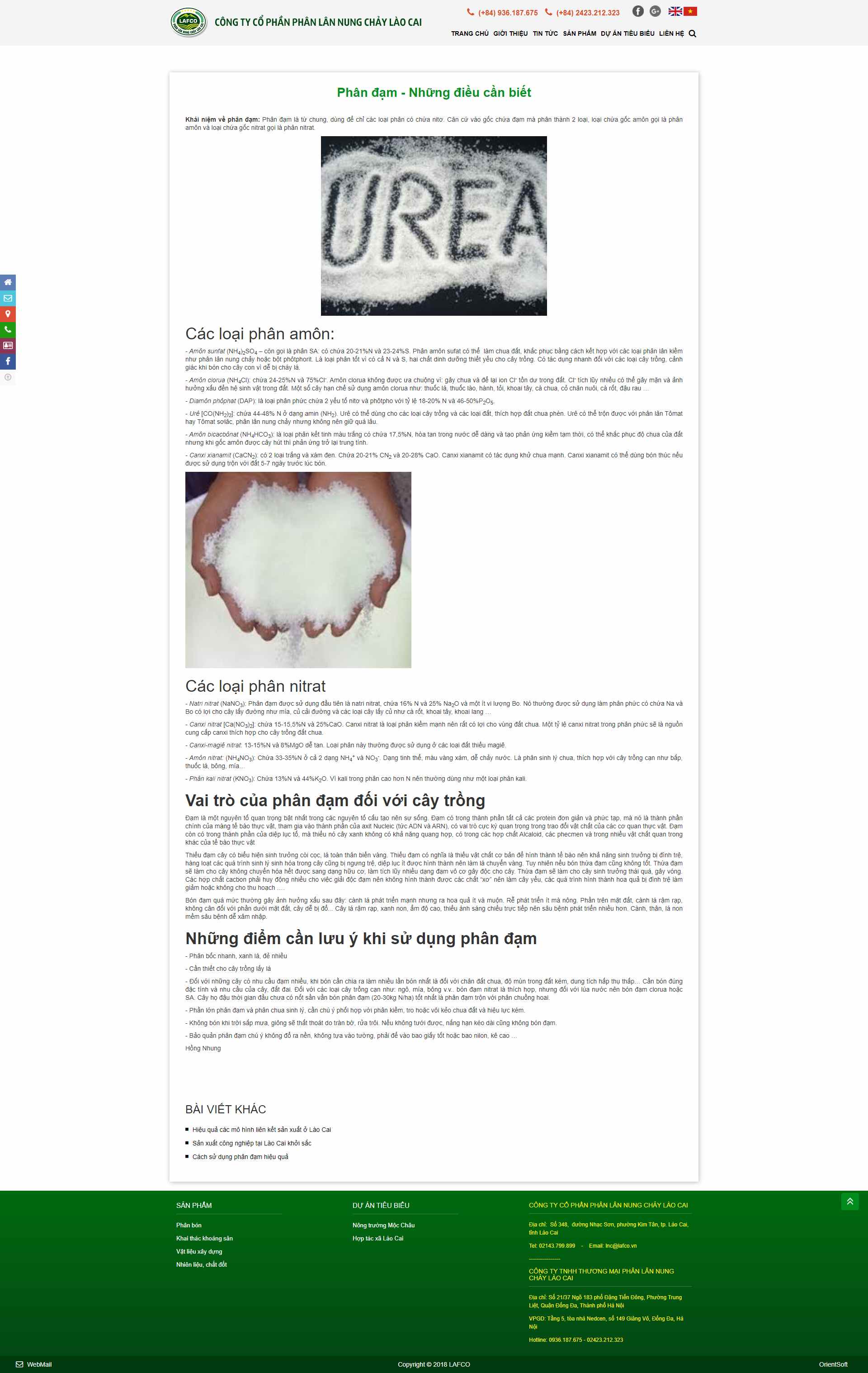 [vandienfmp] Thiết kế Website web phân đạm - lafcovn