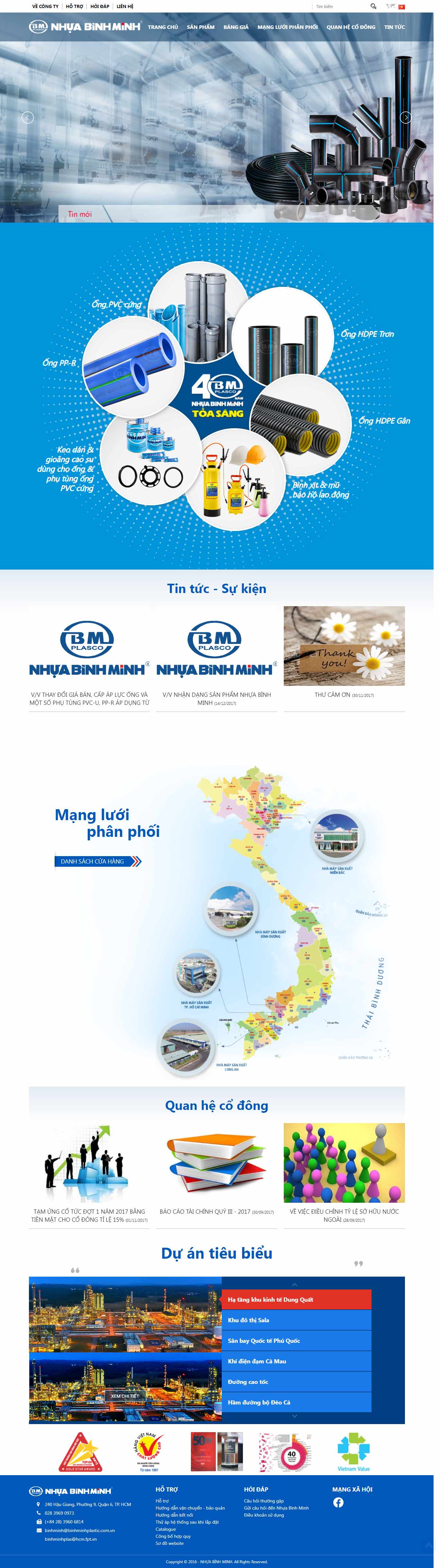Thiết kế Website web ống nhựa pvc - nhuavinhxuancom