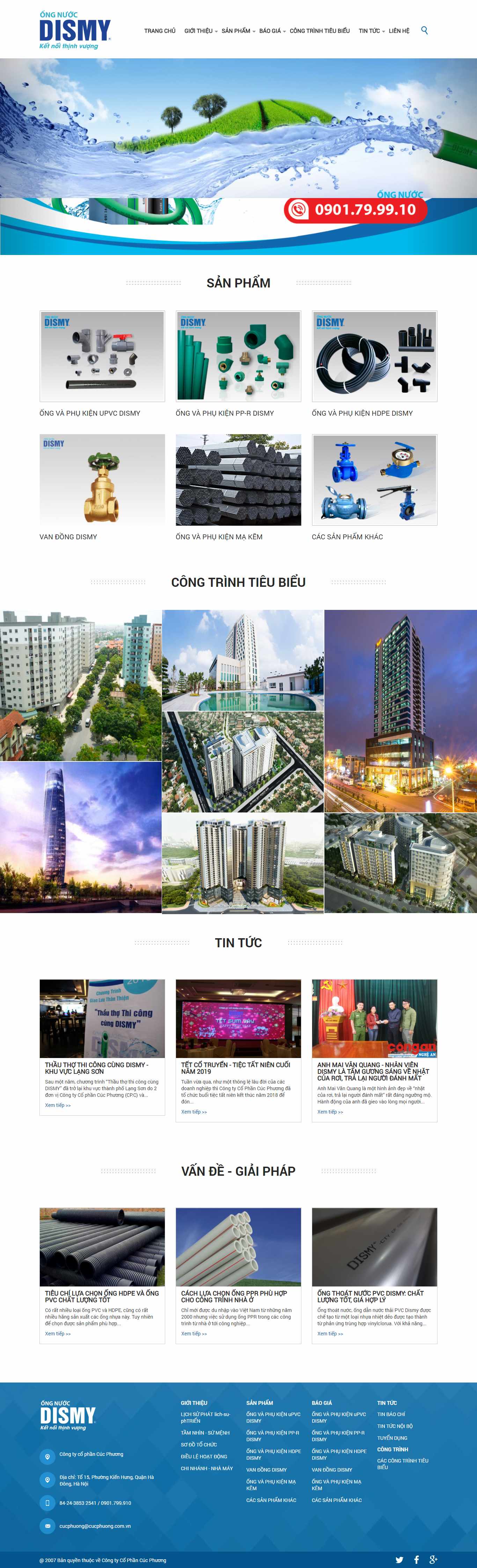 Thiết kế Website web ống nhựa pvc - cucphuongcomvn