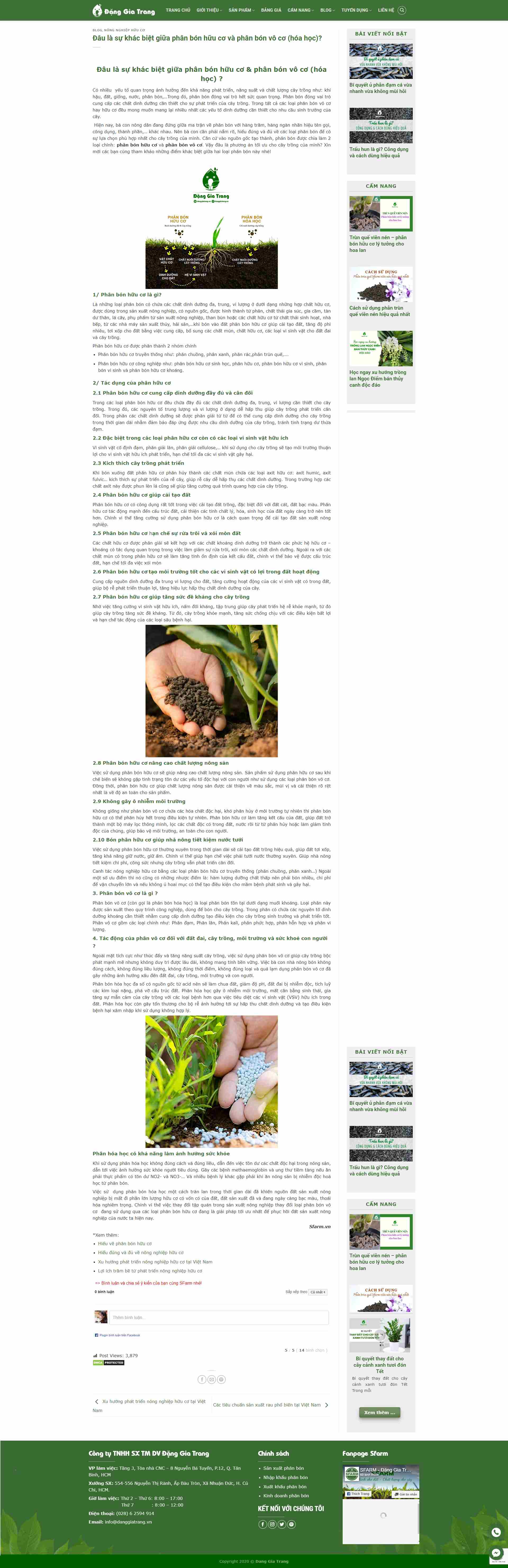 Thiết kế Website web phân bón vô cơ - sfarmvn
