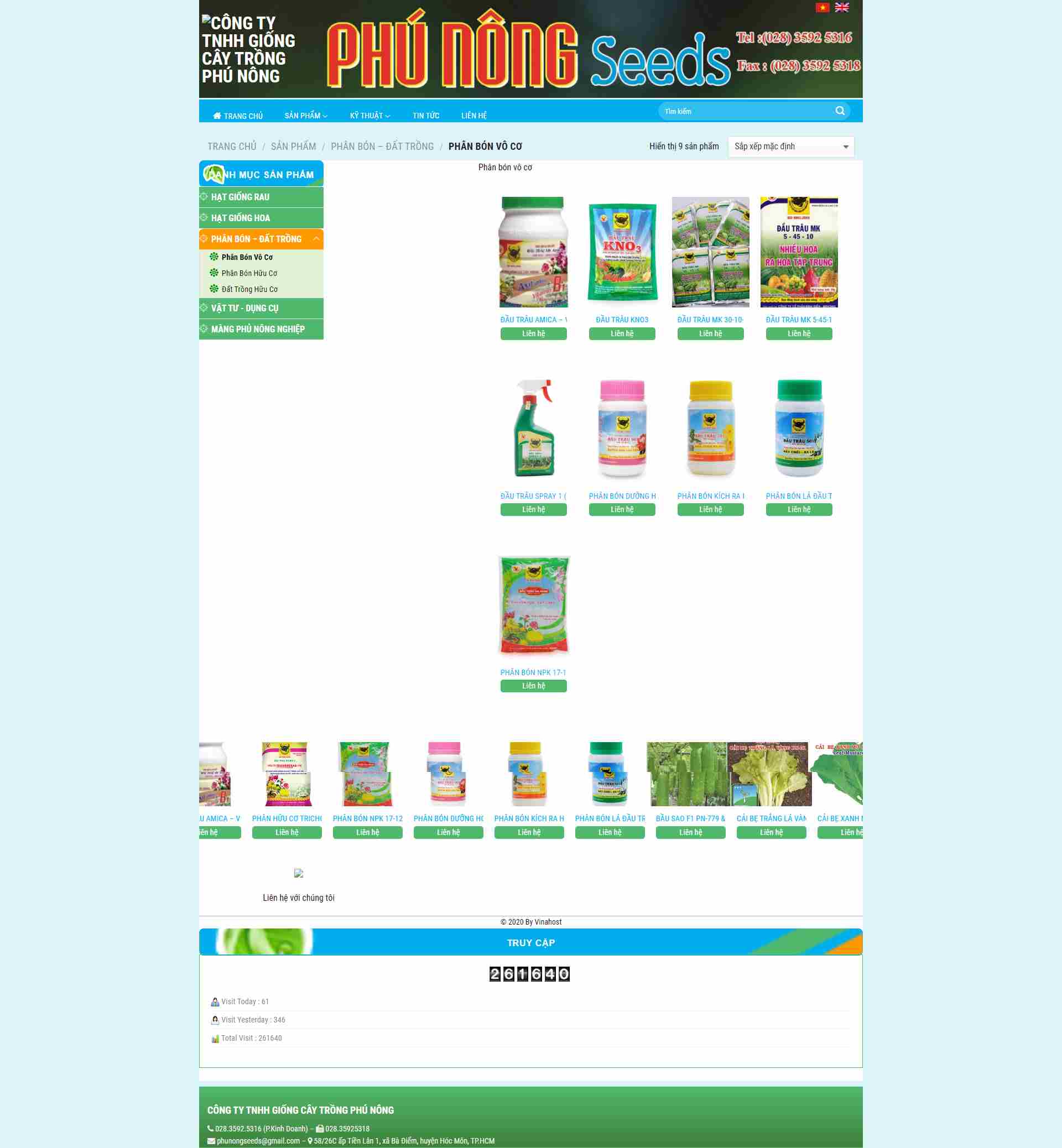 Thiết kế Website web phân bón vô cơ - phunongseedscom