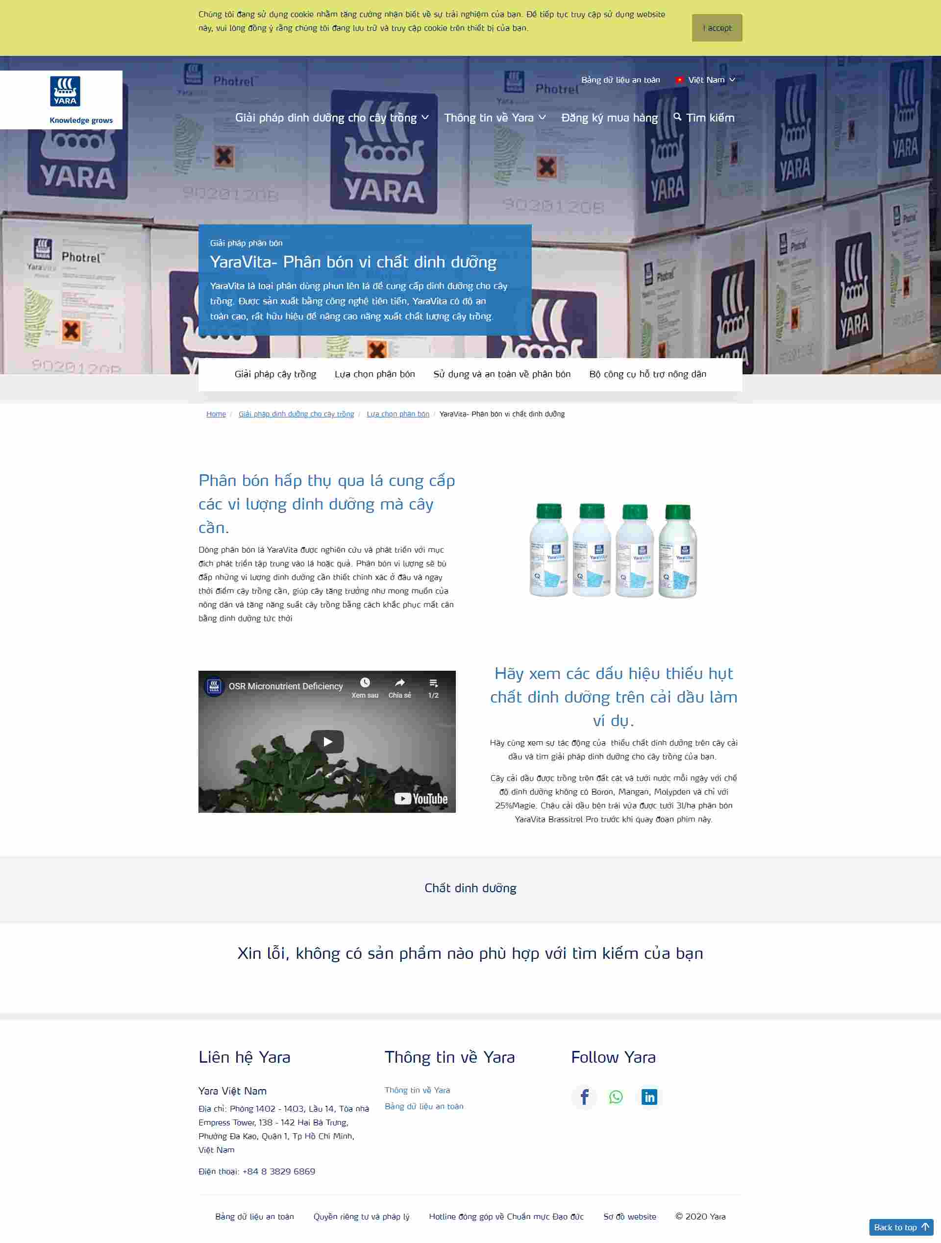 Thiết kế Website web phân bón vi lượng - wwwyaravn