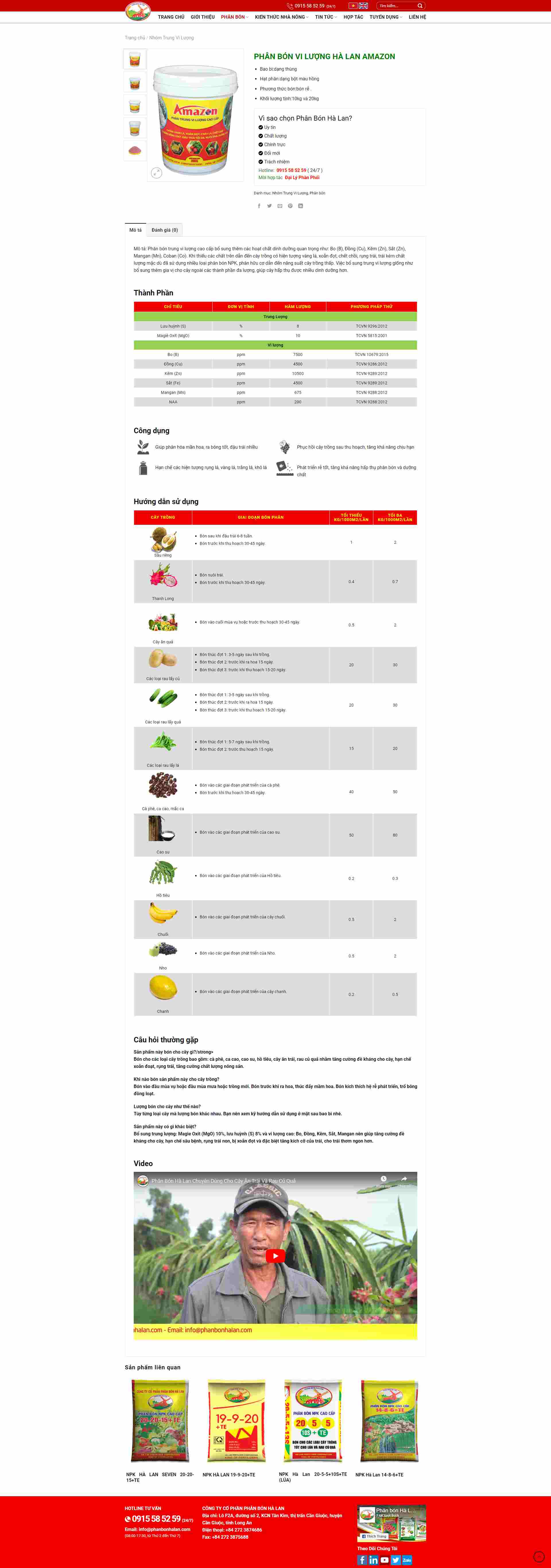 Thiết kế Website web phân bón vi lượng - phanbonhalancom