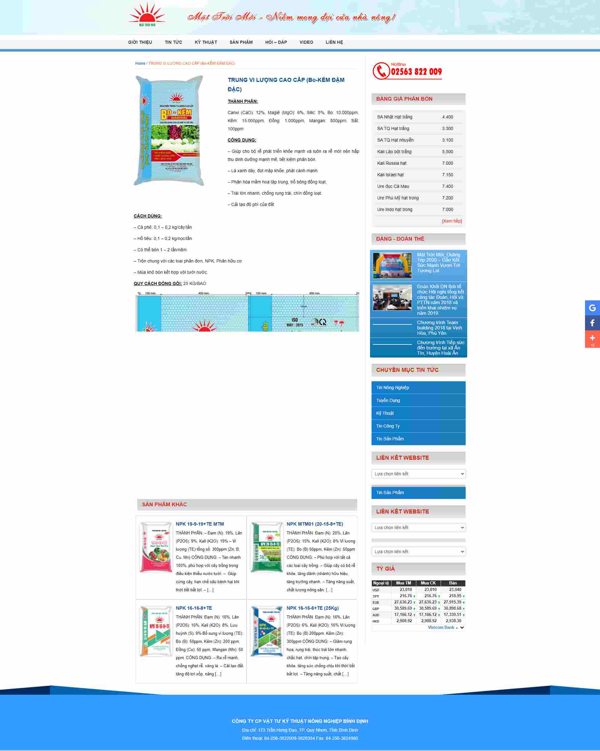 Thiết kế Website web phân bón vi lượng - phanbonmattroimoicom