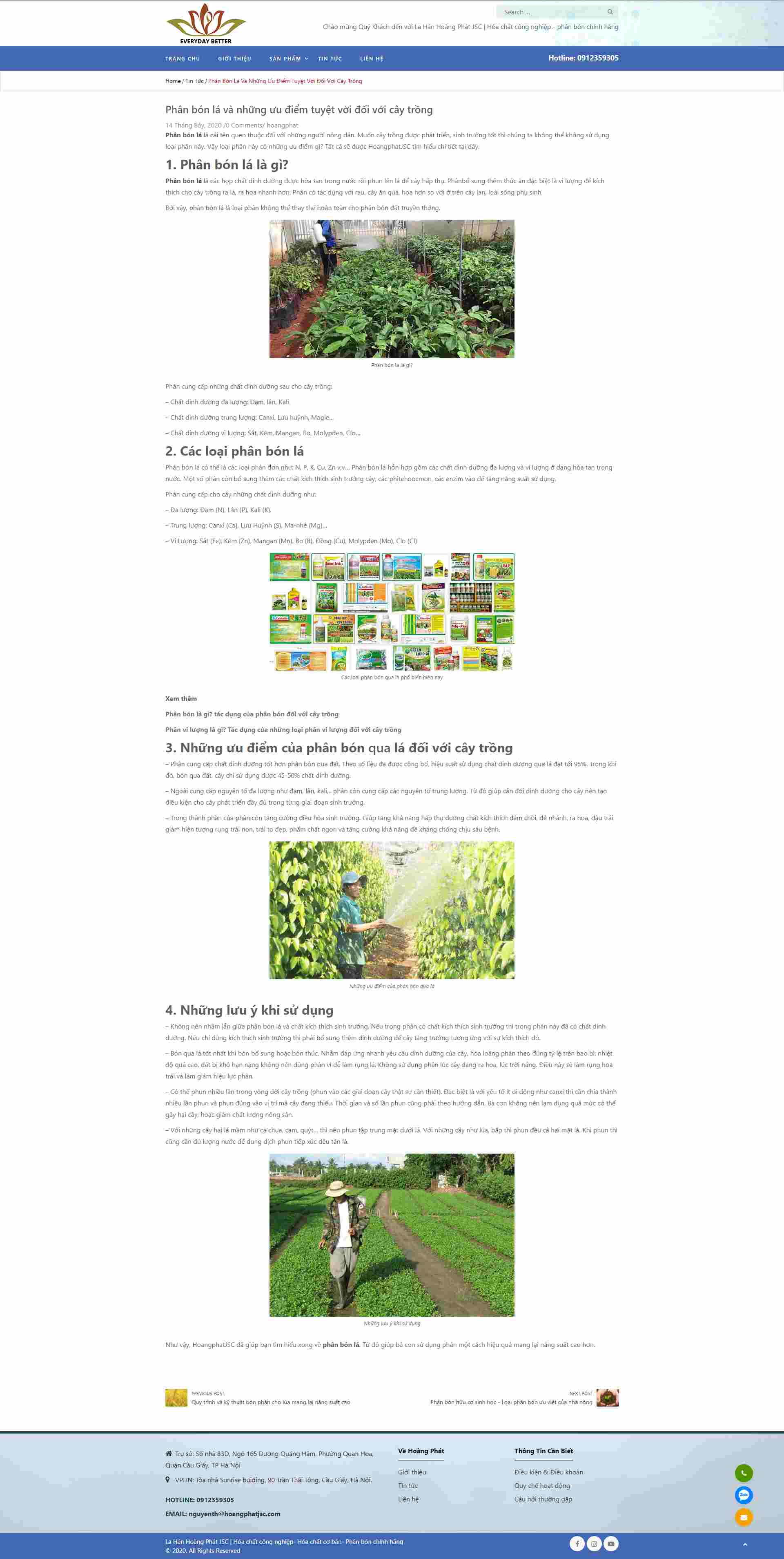 Thiết kế Website web phân bón lá - hoangphatjsccom