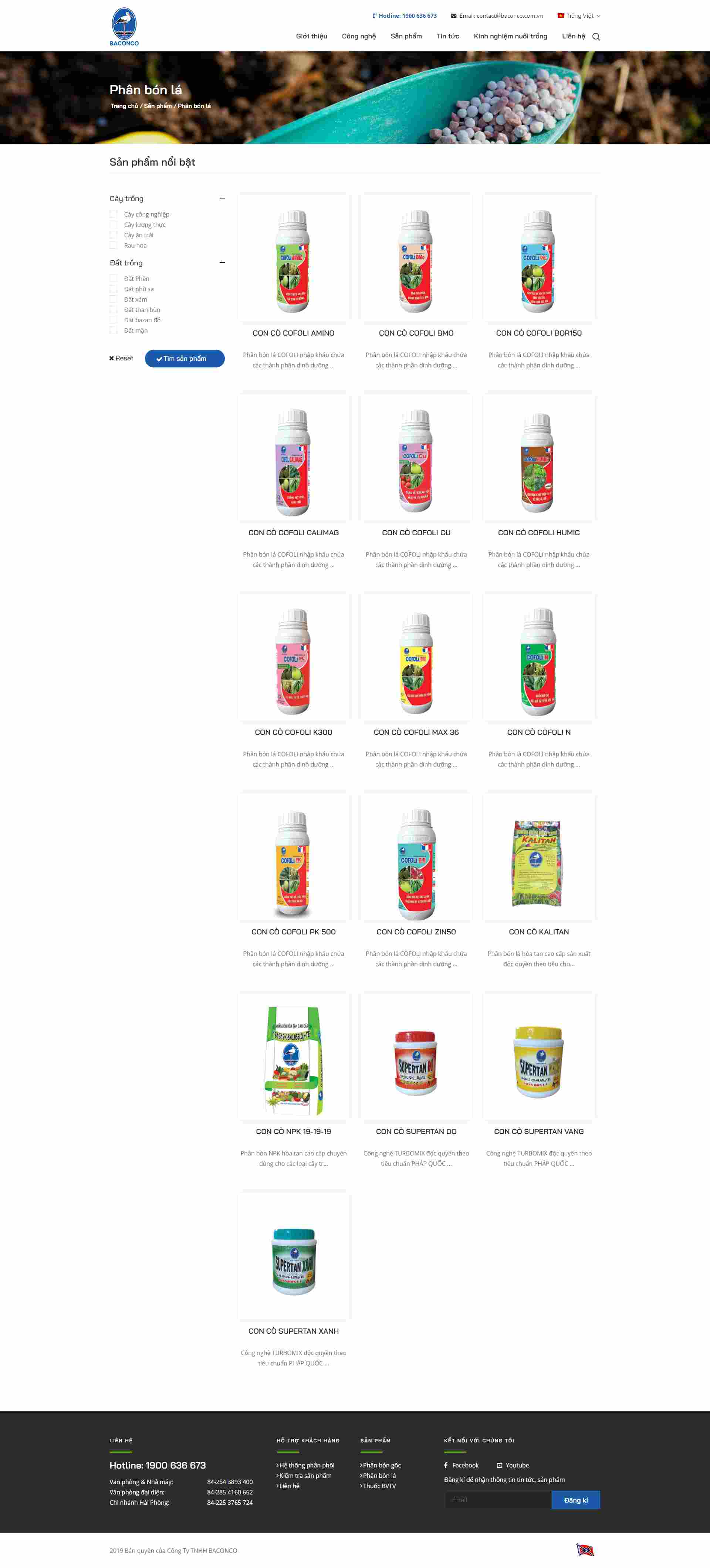 Thiết kế Website web phân bón lá - baconcocomvn