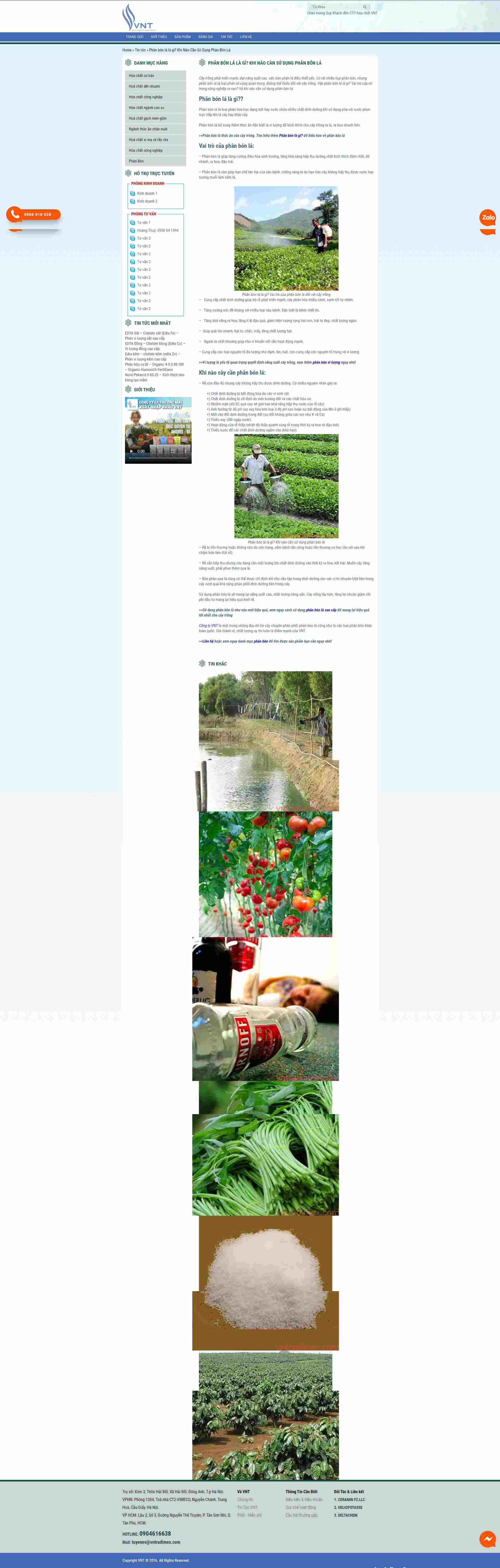 Thiết kế Website web phân bón lá - vntradimexcom
