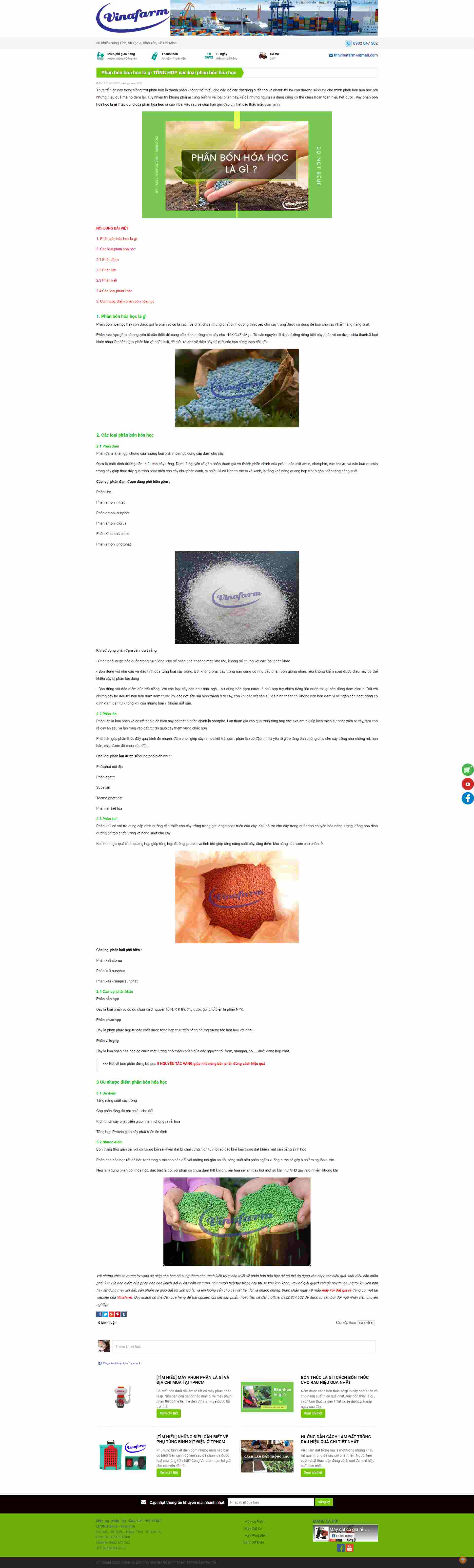 Thiết kế Website web phân bón hóa học - mayraiphanvinafarmcom