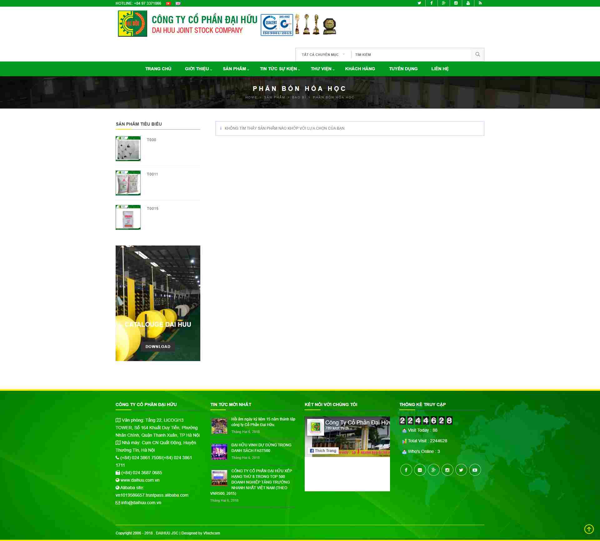 Thiết kế Website web phân bón hóa học - daihuucomvn
