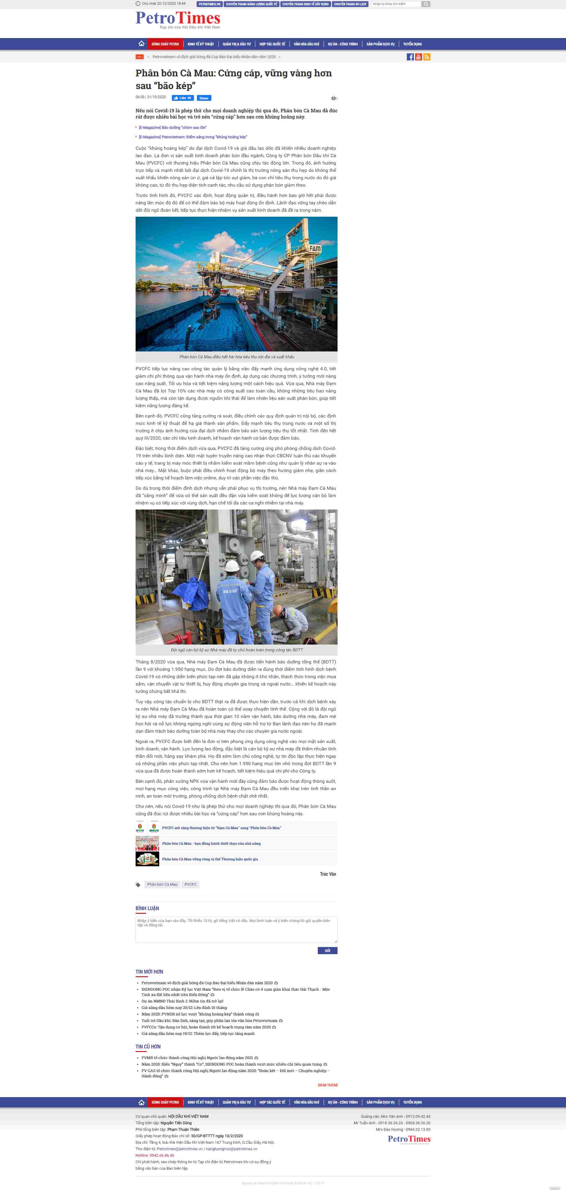 Thiết kế Website web phân bón - petrovietnampetrotimesvn