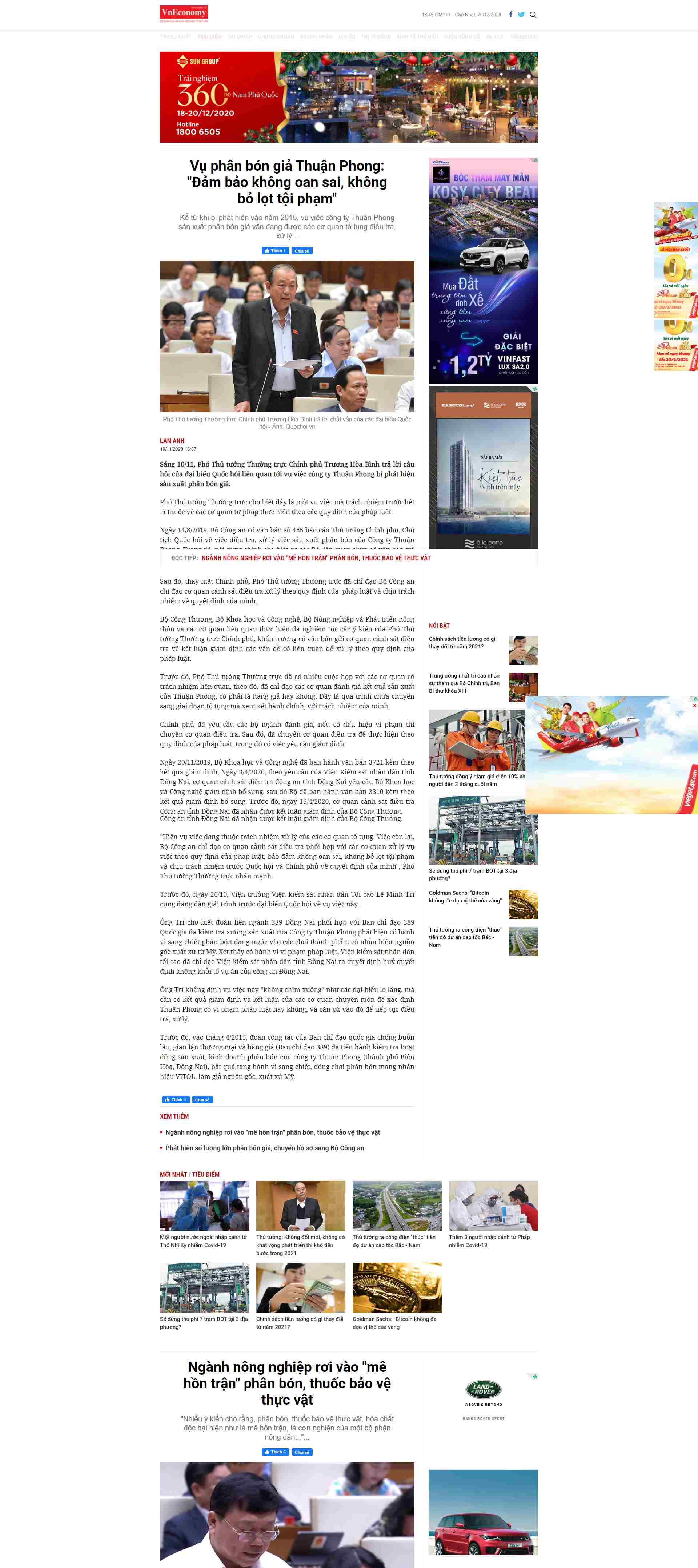 Thiết kế Website web phân bón - vneconomyvn