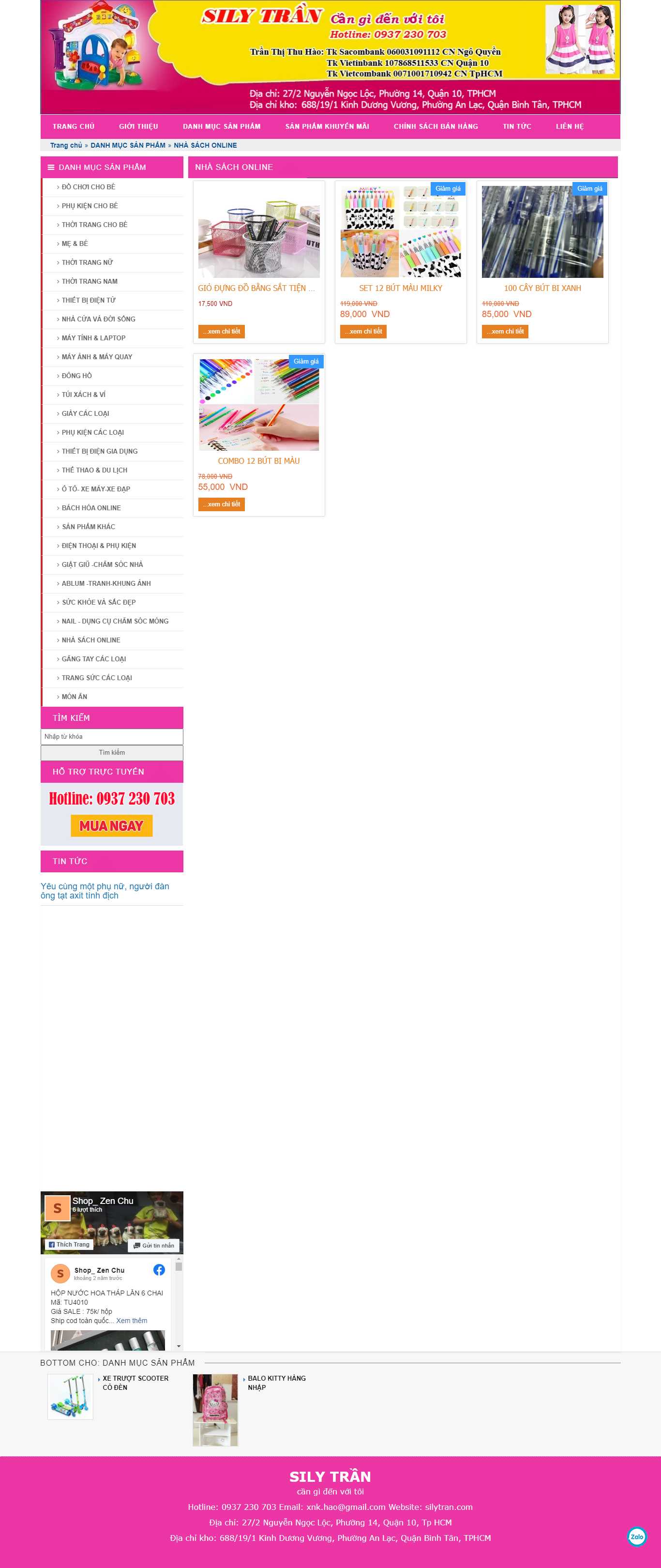 Thiết kế Website Web nhà sách - fennikcomvn