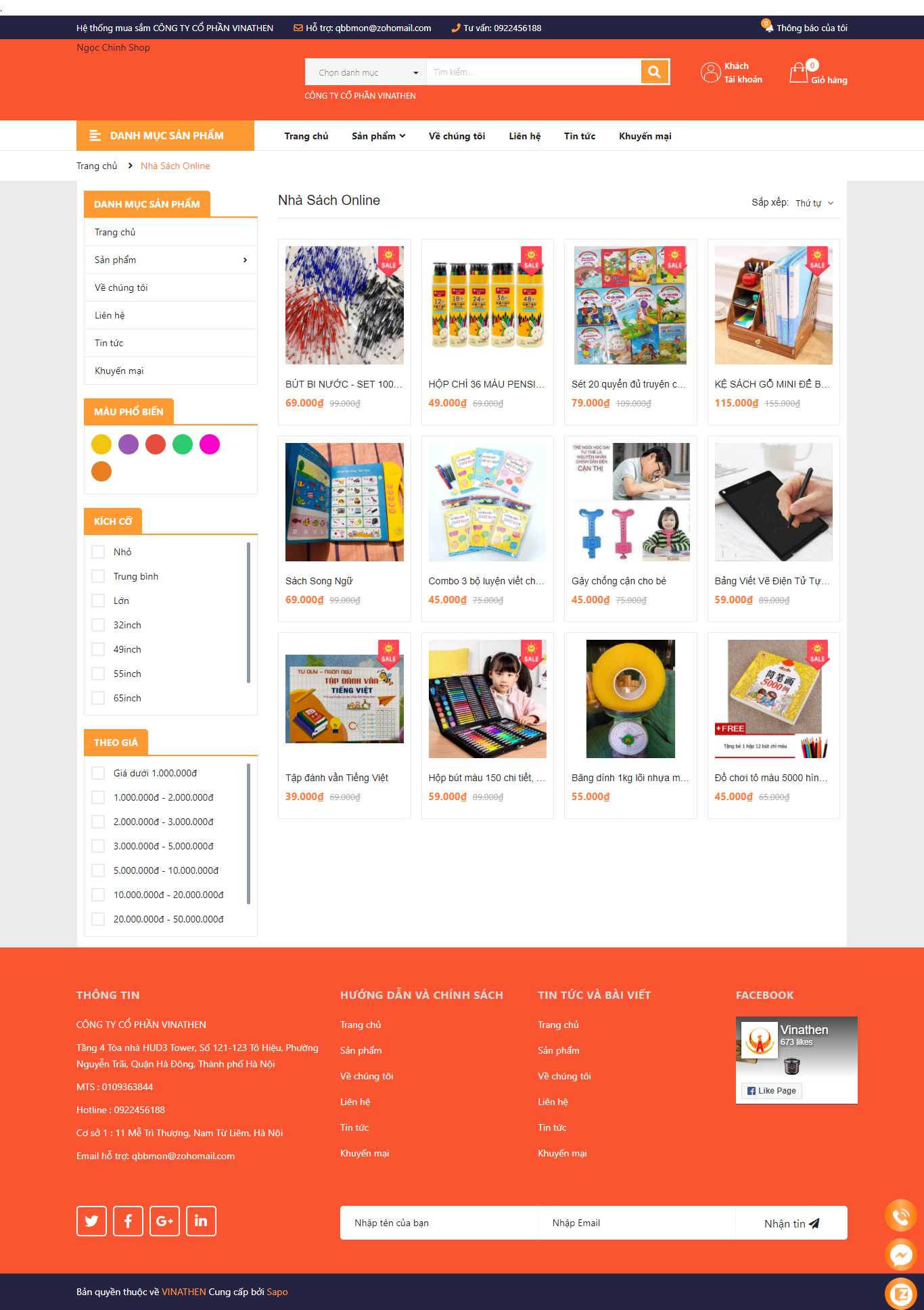 Thiết kế Website Web bán sách trực tuyến - ngocchinhshopcom