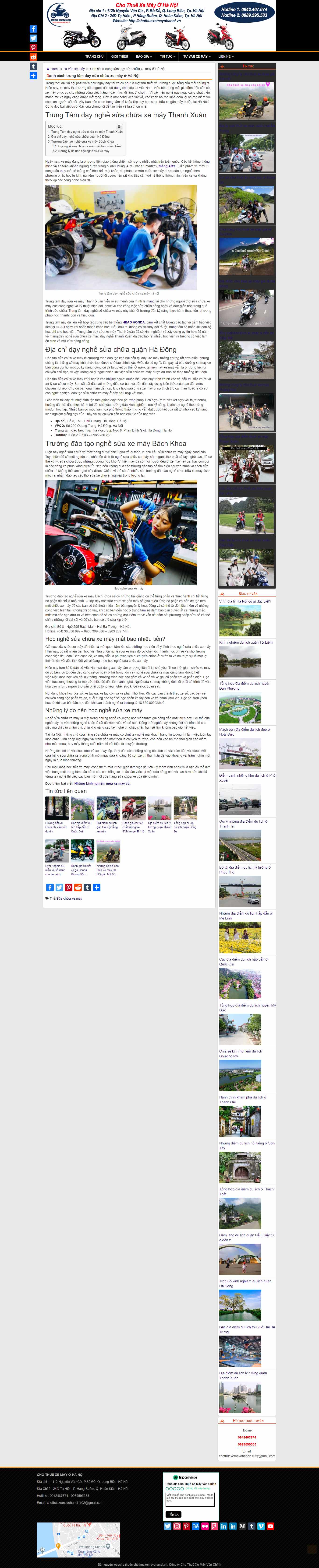 Thiết kế Website web sửa chữa xe máy - chothuexemayohanoivn