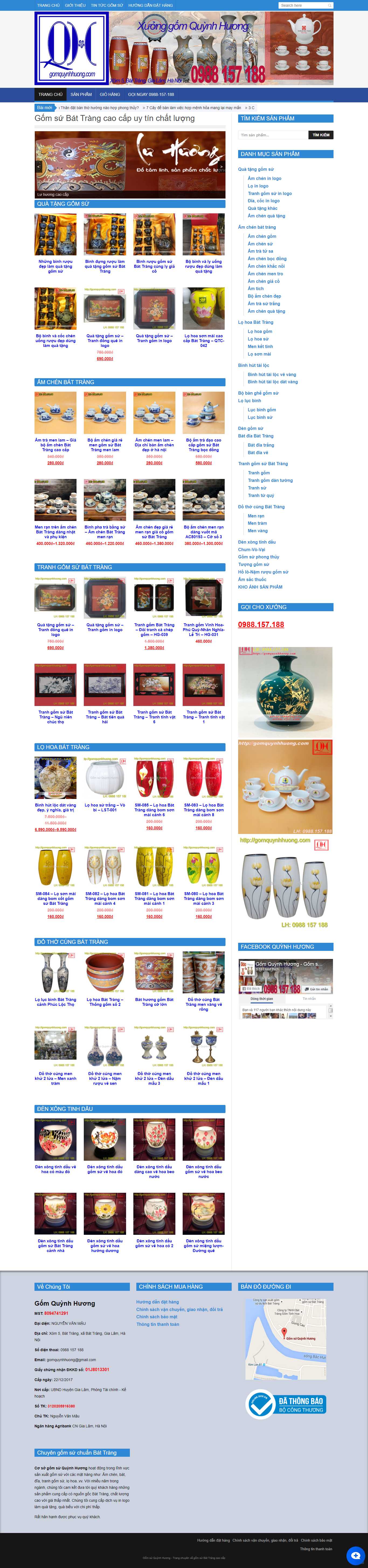 [gom10] Thiết kế Website Web bán đồ gốm sứ - gomquynhhuongcom