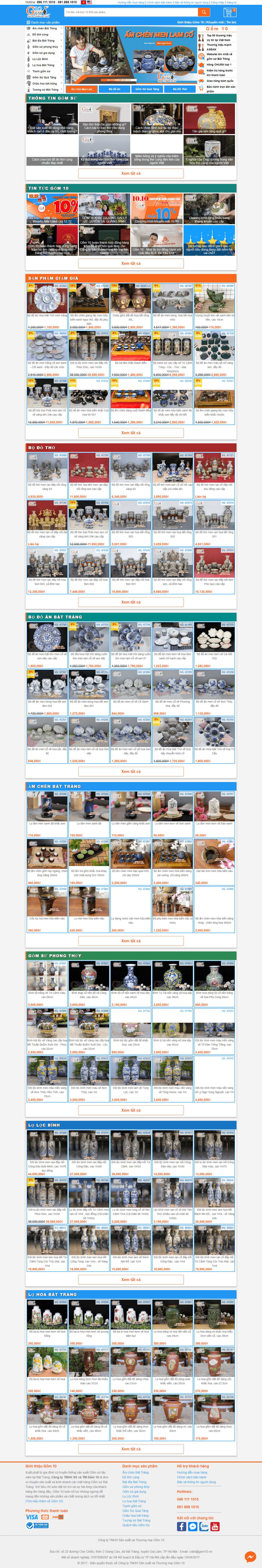 [gom10] Thiết kế Website Web bán đồ gốm sứ - gom10vn