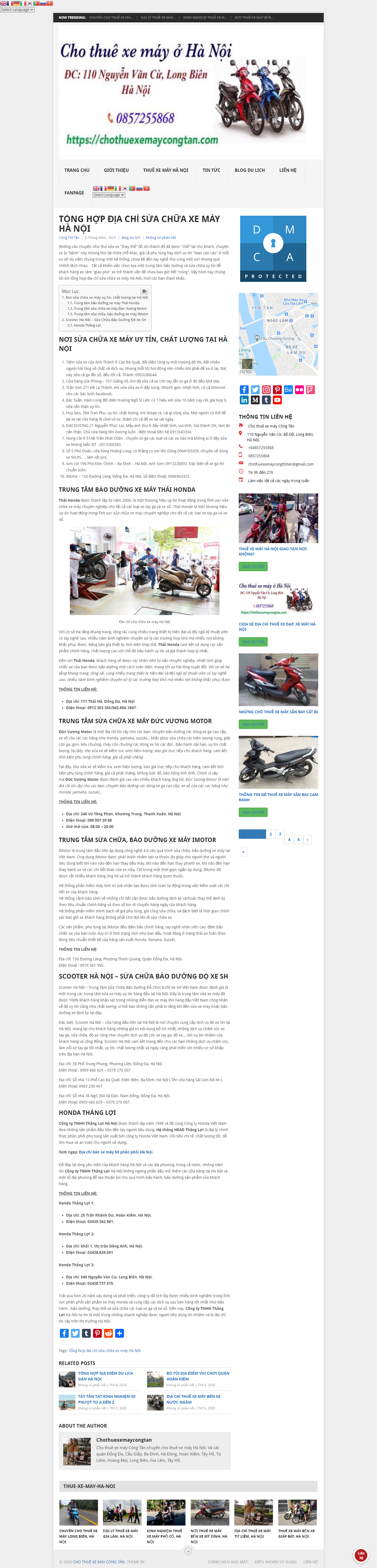 Thiết kế Website web sửa chữa xe máy - chothuexemaycongtancom