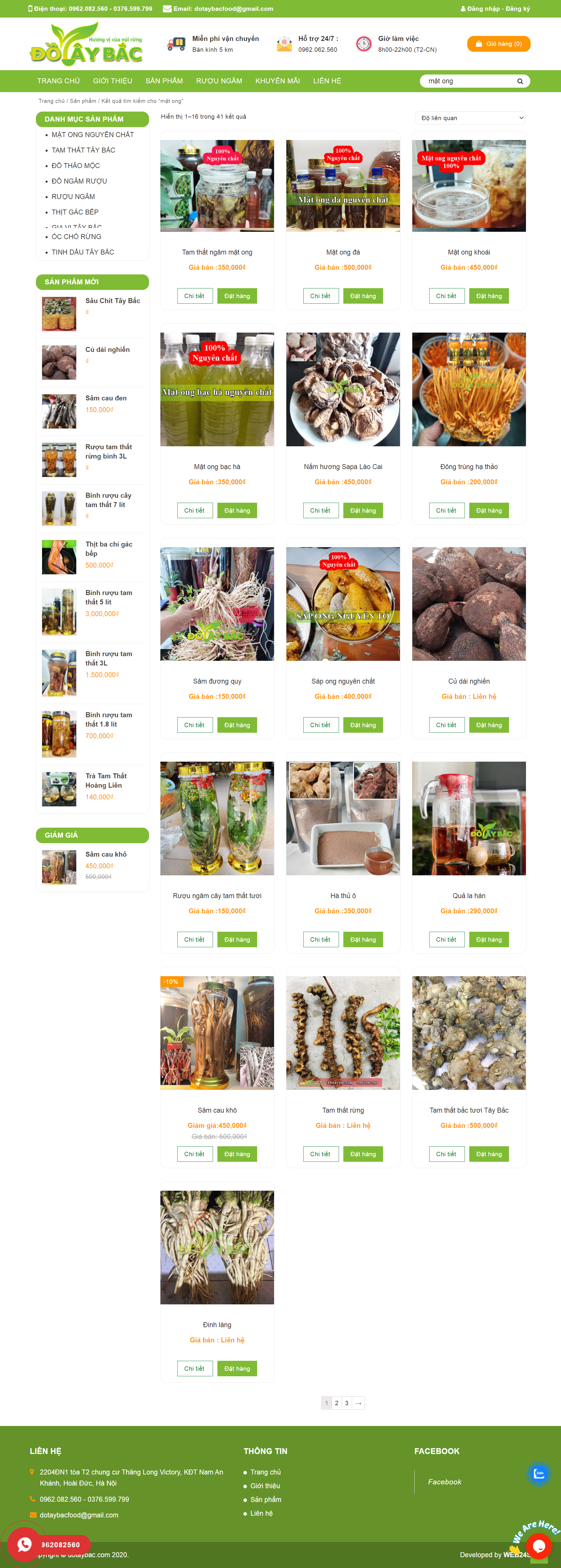Thiết kế Website Web mật ong thiên nhiên - dotaybaccom