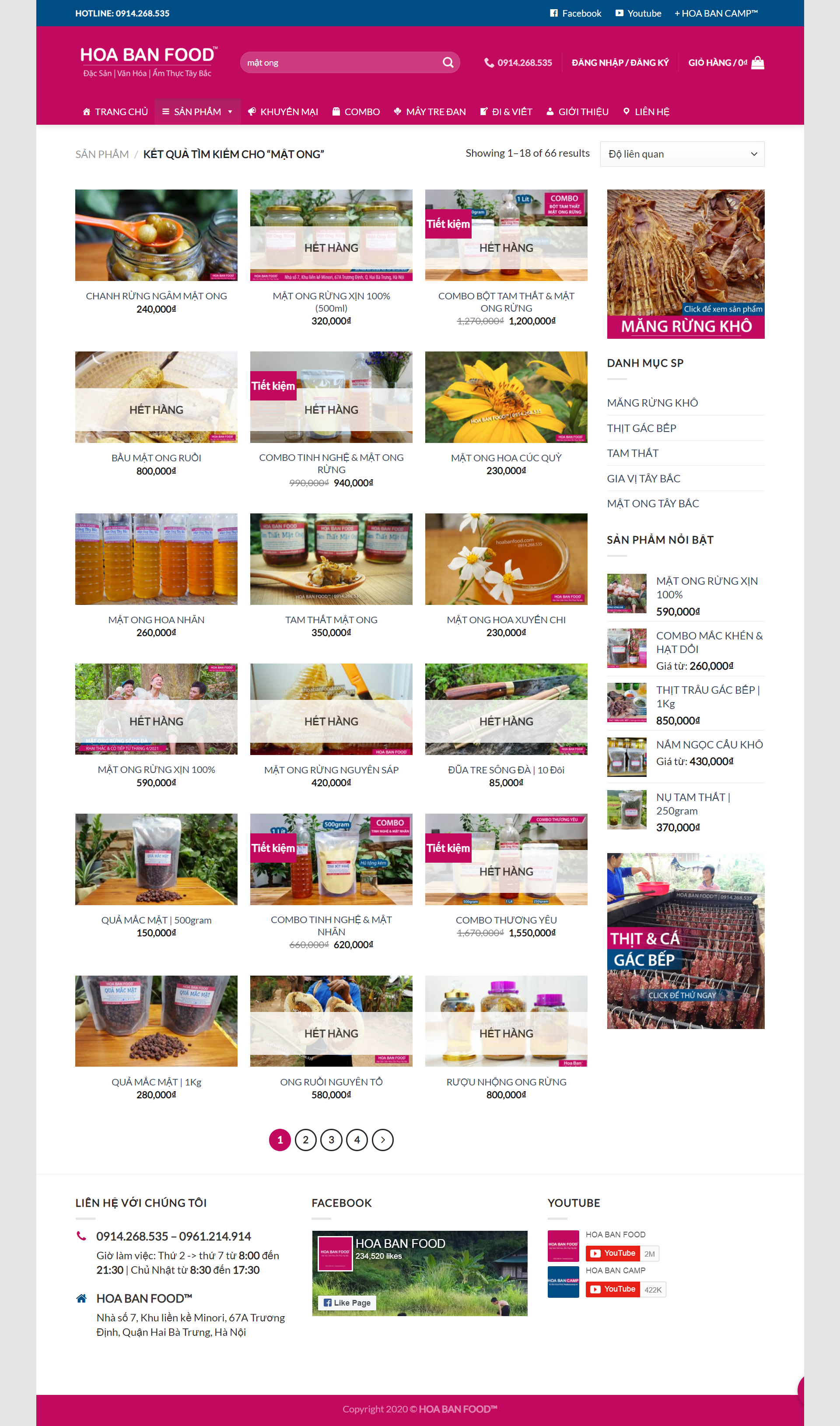 Thiết kế Website Web mật ong thiên nhiên - hoabanfoodcom