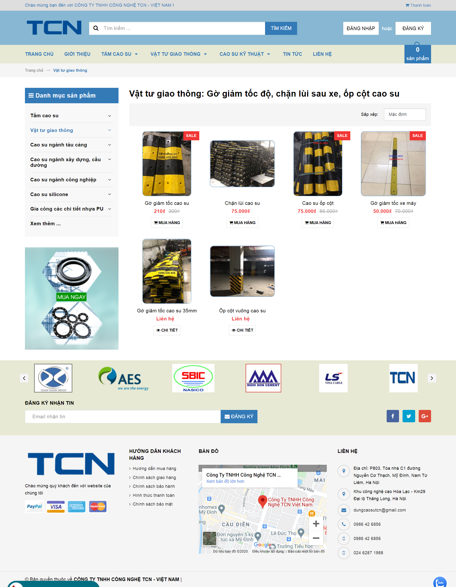 Thiết kế Website Web vật tư giao thông - tamcaosuvn