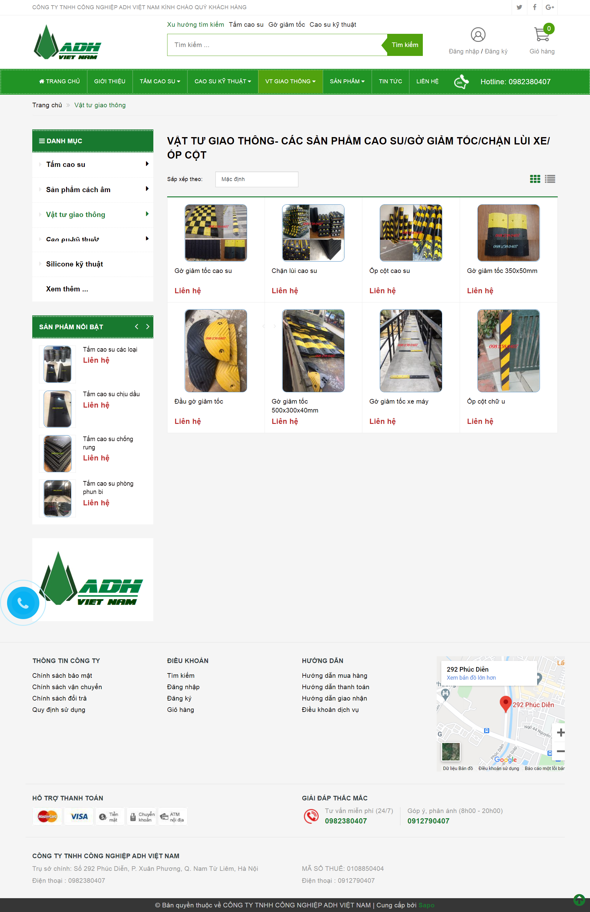 Thiết kế Website Web vật tư giao thông - caosuvietnamvn