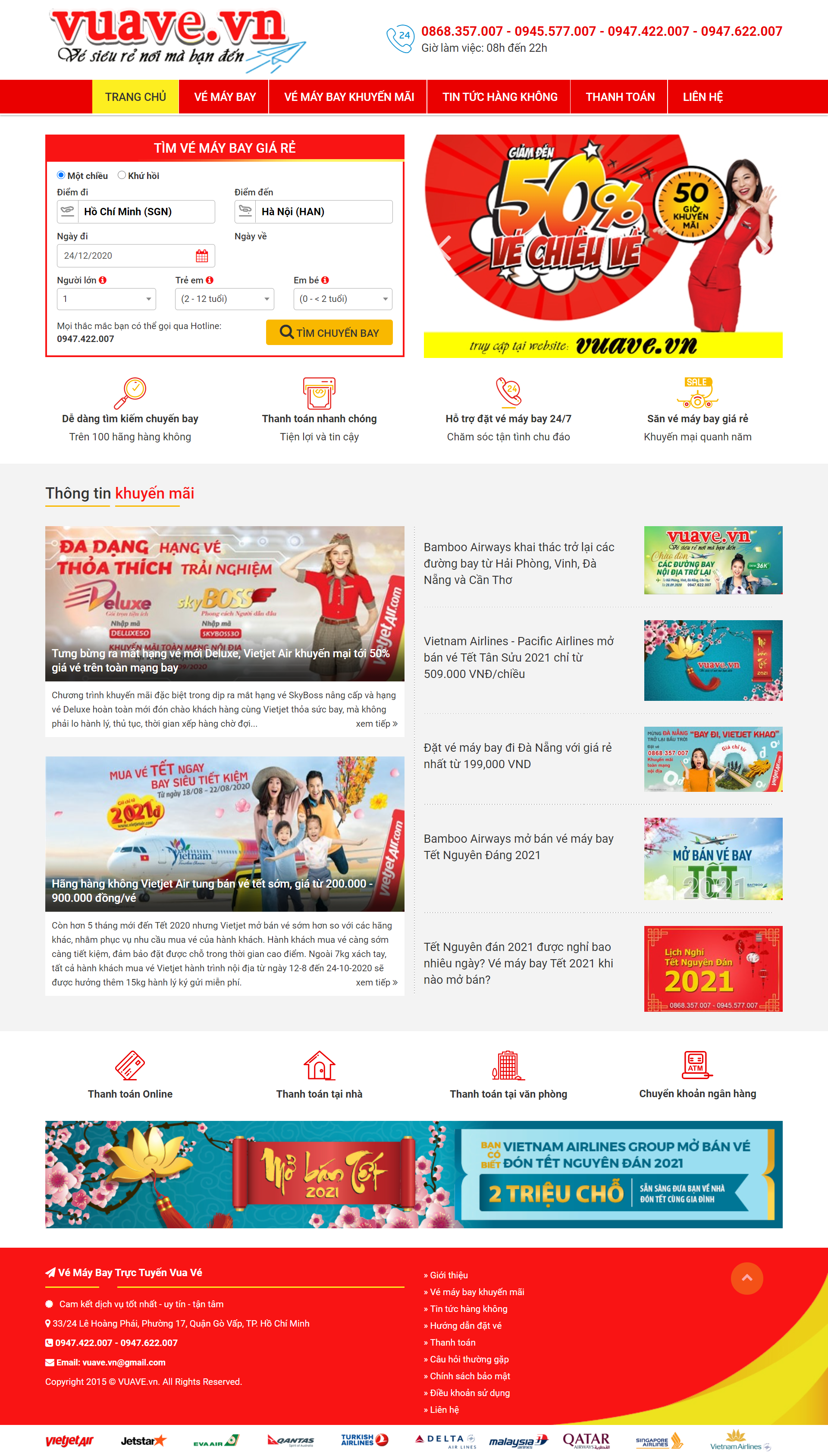 Thiết kế Website Web đặt vé máy bay trực tuyến - vuavevn