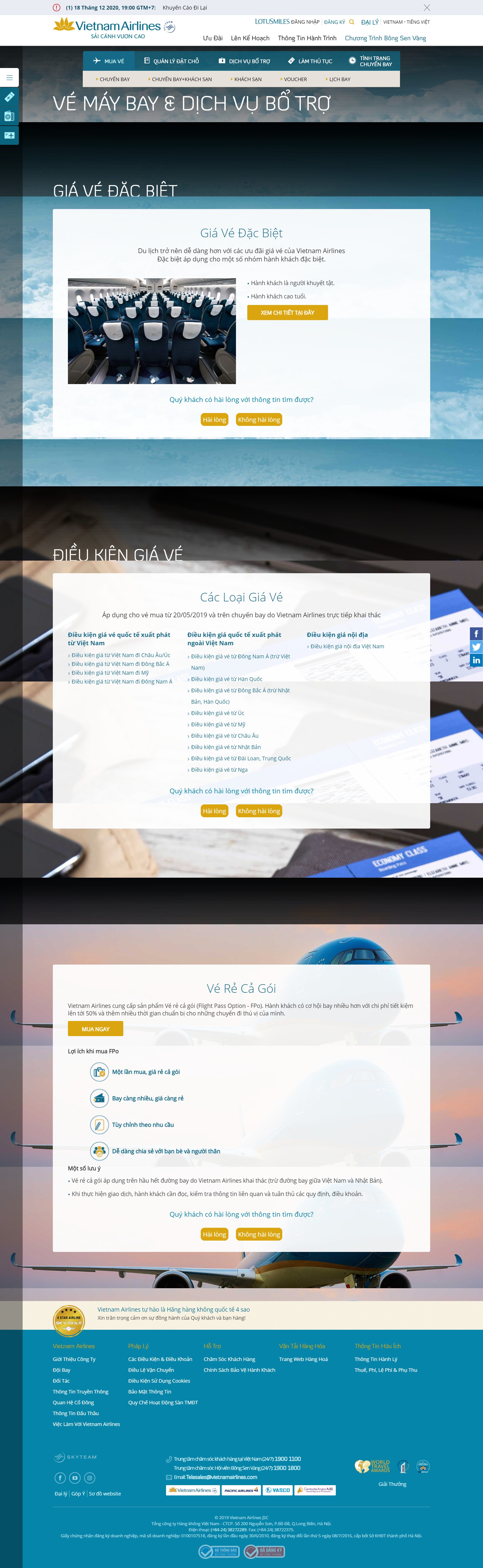 Thiết kế Website Web đặt vé máy bay trực tuyến - wwwvietnamairlinescom