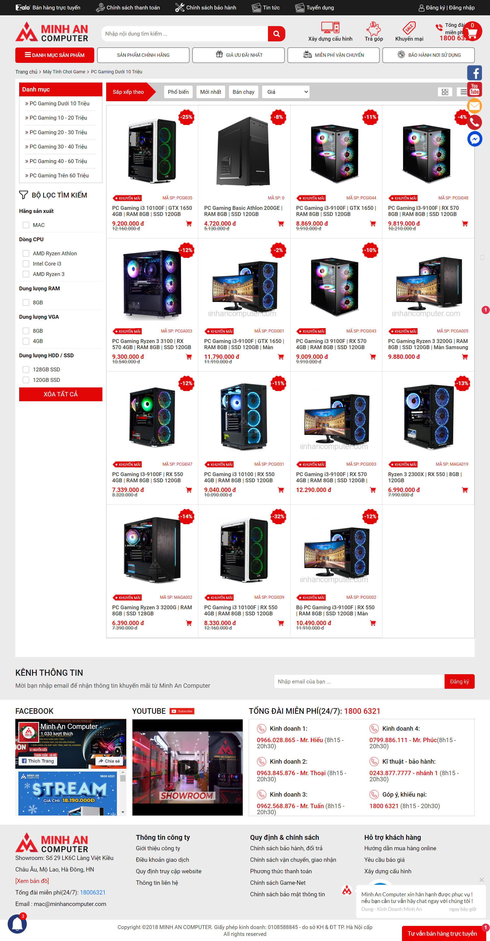 Thiết kế Website Web Máy tính Kỹ thuật số - minhancomputercom